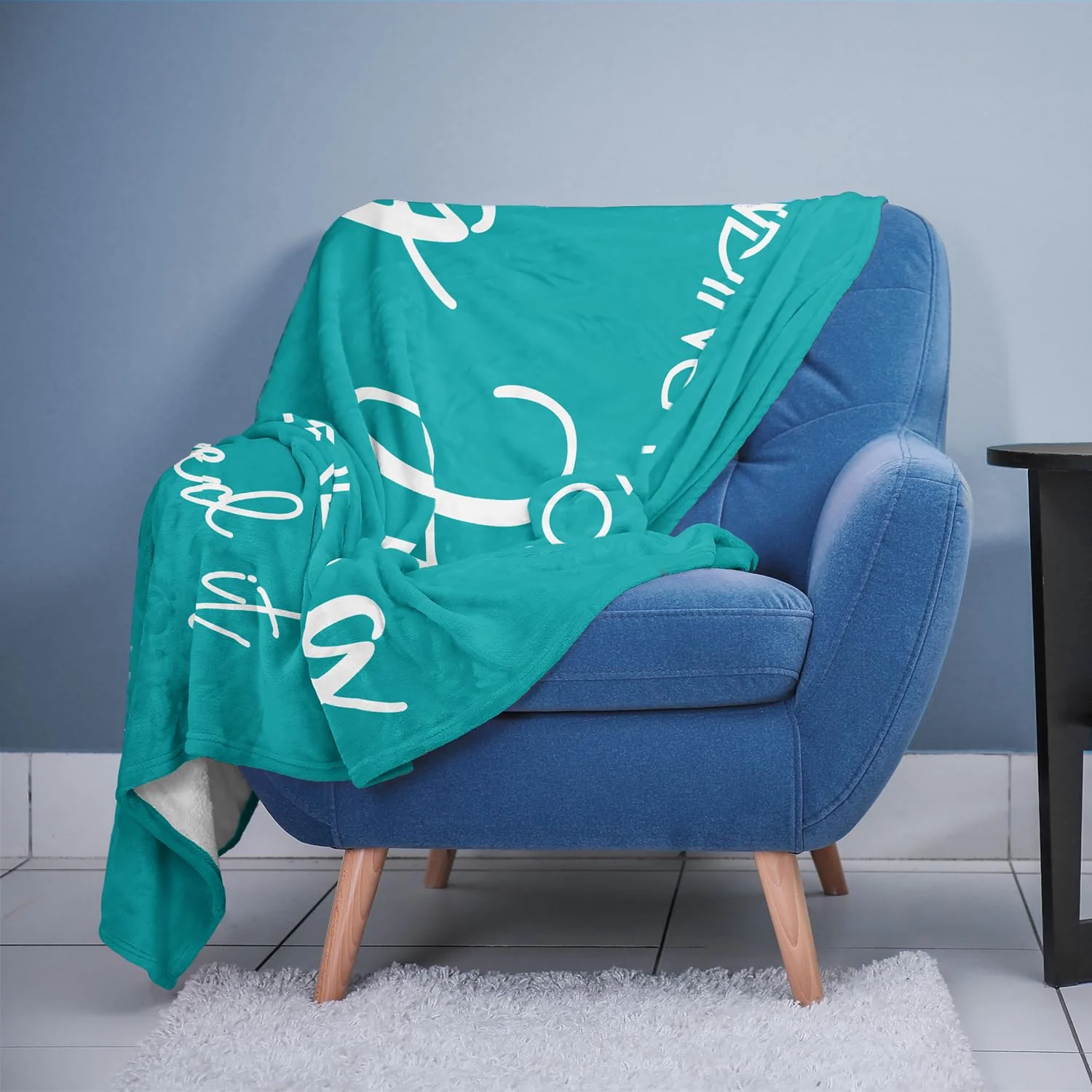 Pubrave Gifts for Women, Thinking of You/Cheer Up/Inspirational Gifts for Christmas/Birthday/Get Well, Hug/Love Blanket Teal 60x50in - Image 4