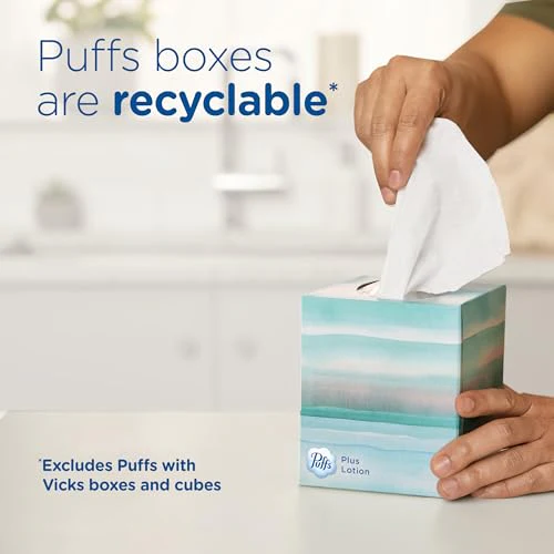 Puffs Ultra Soft Facial Tissues, 18 Cubes, 56 Facial Tissues Per Box - Image 5