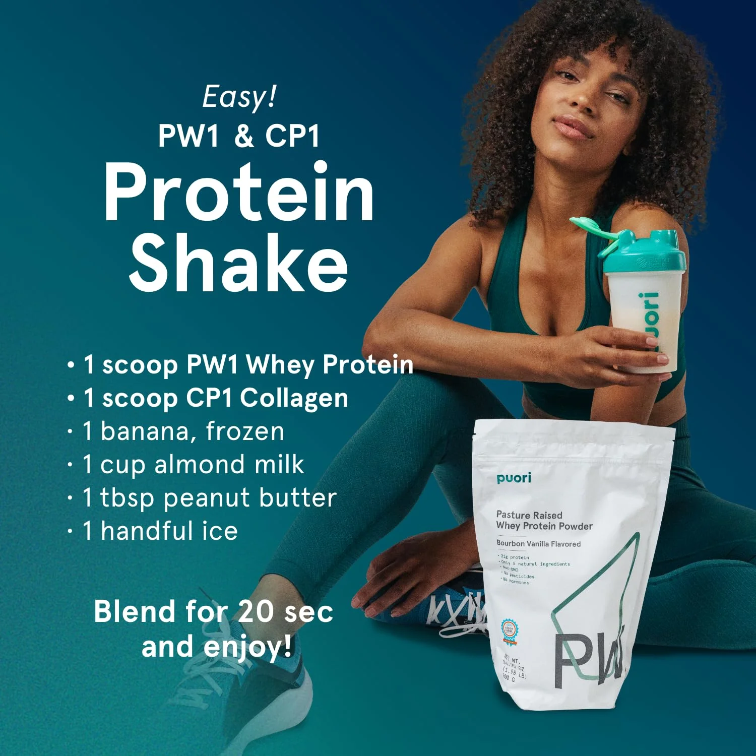 Puori Whey Protein Powder - Bourbon Vanilla - PW1 Pasture Raised, Grass-Fed & Non-GMO - 100% Natural and Pure for Muscle Growth - 21g Protein 1.98lbs - Gluten-Free - Image 5