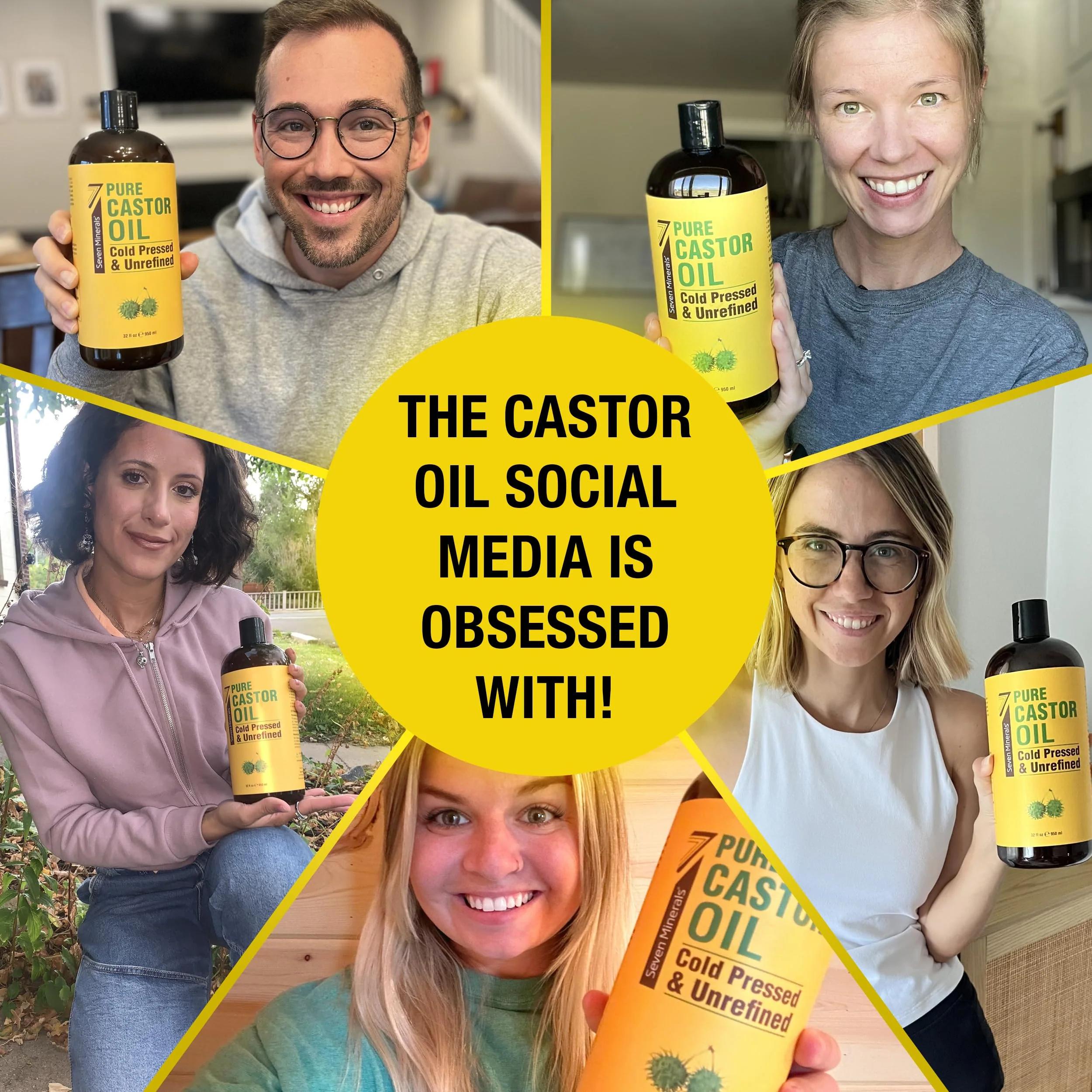 Pure Cold Pressed Castor Oil - Big 32 fl oz Bottle - Unrefined & Hexane Free - 100% Pure Castor Oil for Hair Growth, Thicker Eyelashes & Eyebrows, Dry Skin, Healing, Hair Care, Joint and Muscle Pain - Image 6