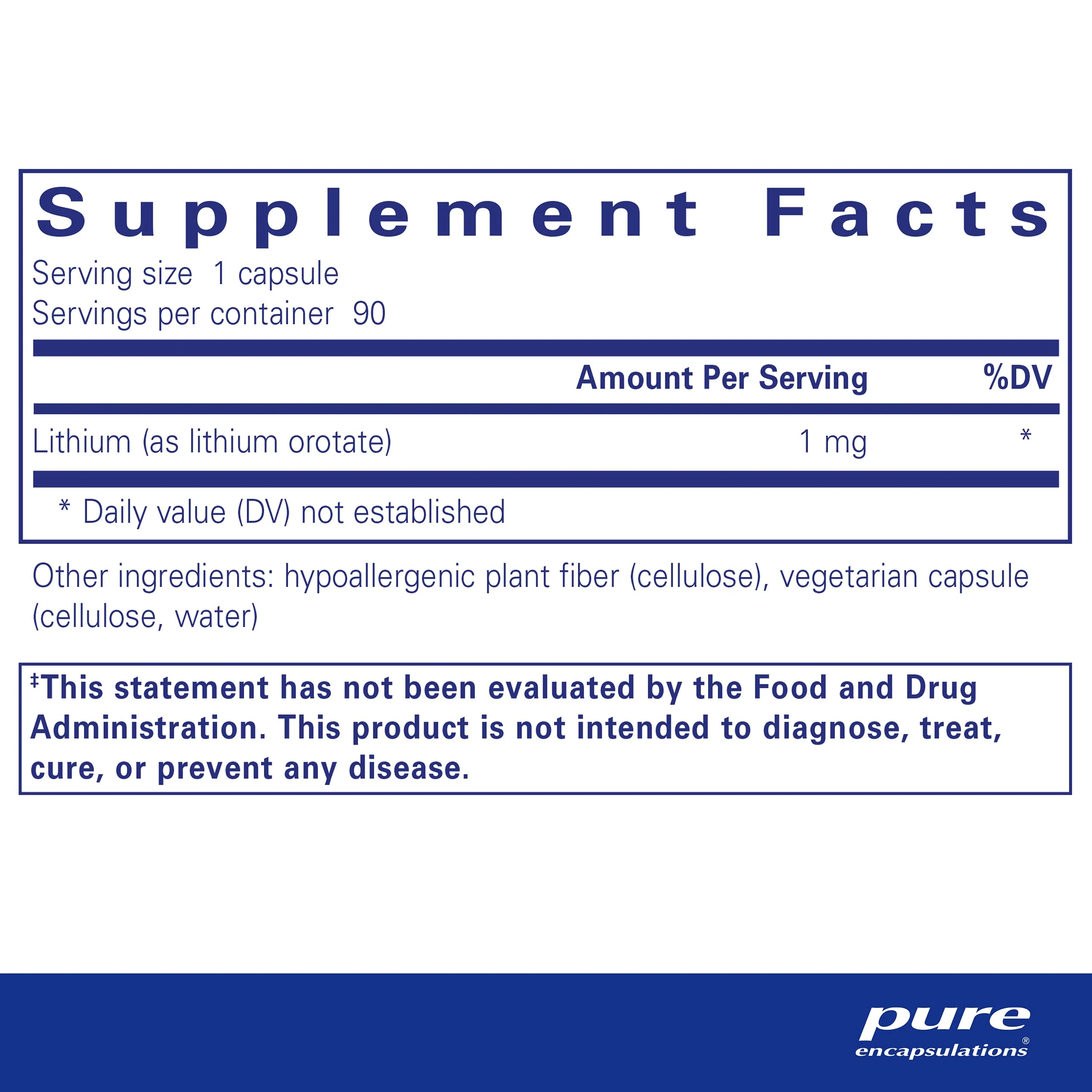 Pure Encapsulations Lithium (Orotate) 1 mg | Support for Calmness and Behavior | 90 Capsules - Image 8