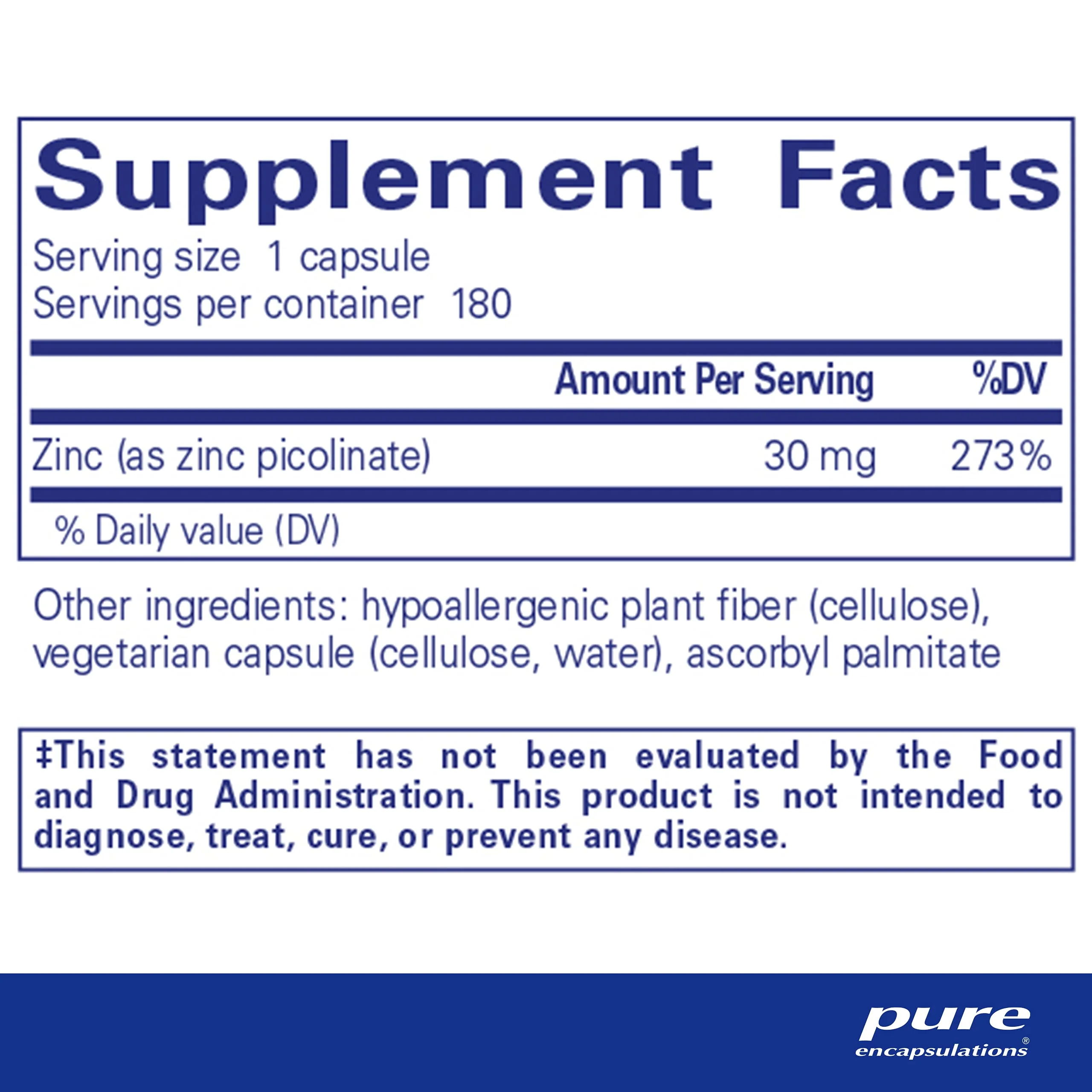 Pure Encapsulations Zinc 30 mg - Supplement for Immune System Support, Growth and Development, and Wound Healing* - with Zinc Picolinate 30 mg - 180 Capsules - Image 8