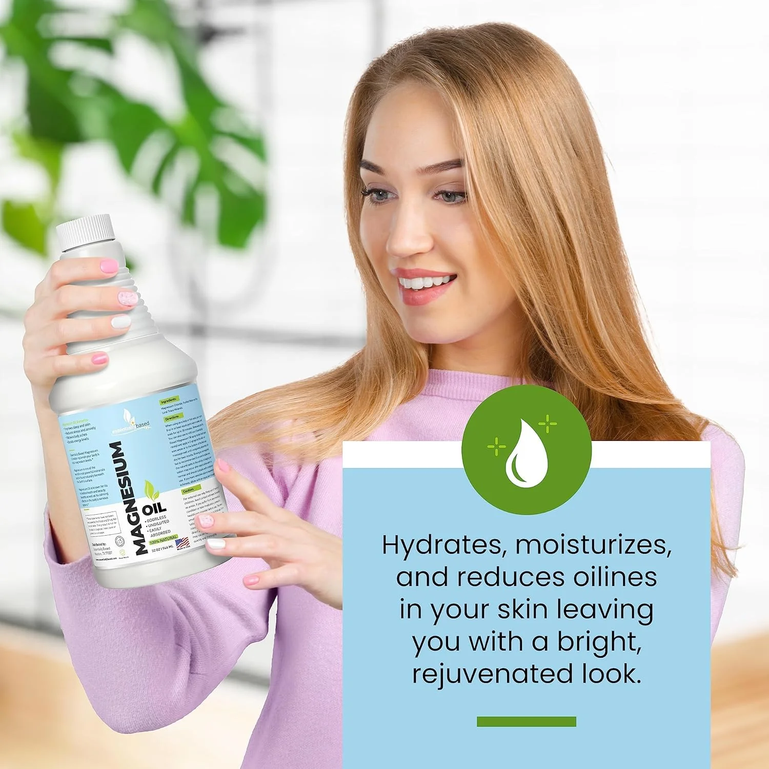 Pure Magnesium Oil Spray 32oz - Topical Magnesium Spray for Sleep Extra Strength - Less Sting - Less Itch - 100% Natural and Organic Oil - Made in USA - Image 7