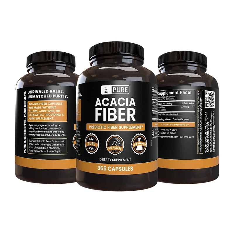 Pure Original Ingredients Acacia Fiber (365 Capsules) No Magnesium Or Rice Fillers, Always Pure, Lab Verified - Image 2