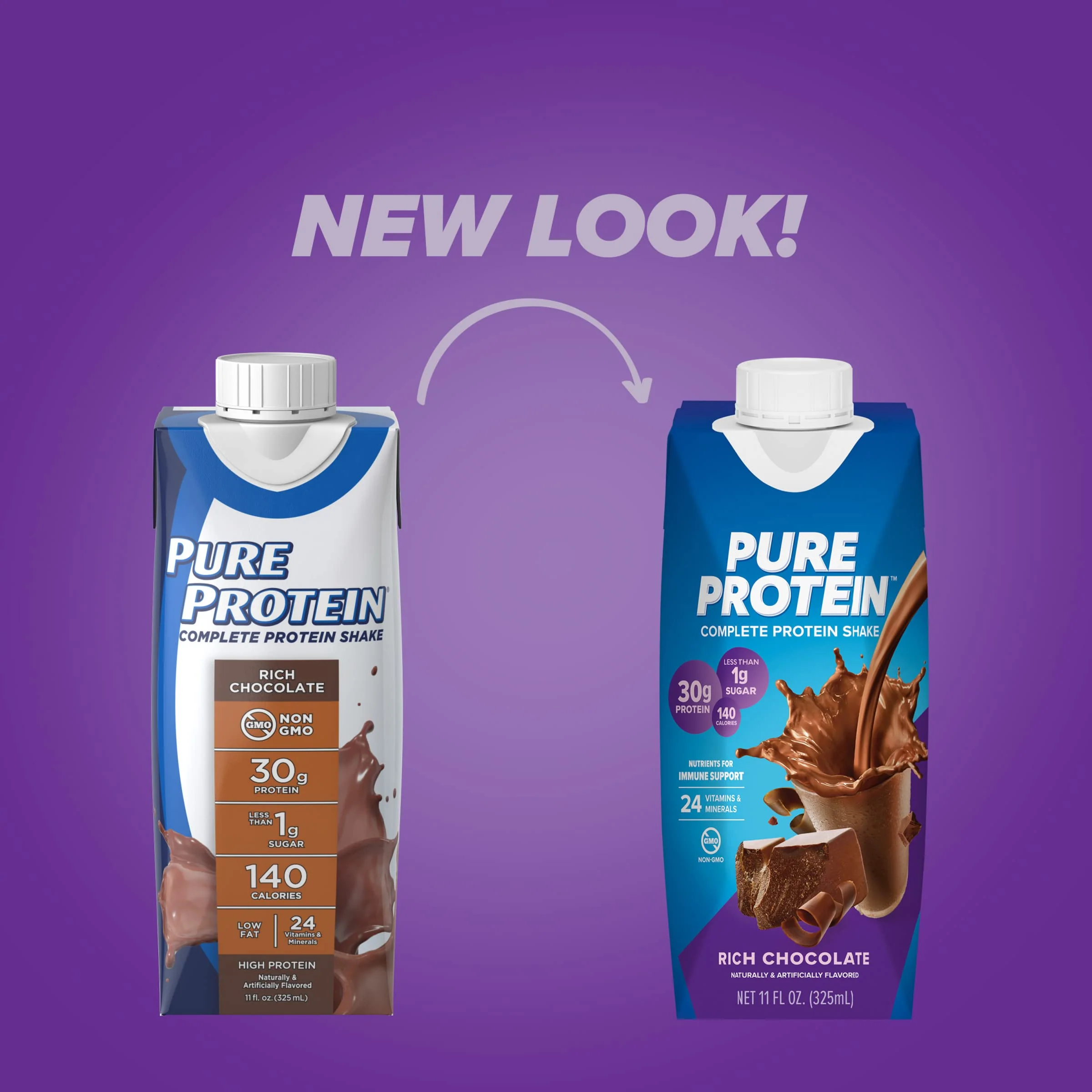 Pure Protein Chocolate Protein Shake, 30g Complete Protein, Ready to Drink and Keto-Friendly, Vitamins A, C, D, and E plus Zinc to Support Immune Health, 11oz Bottles, 12 Pack - Image 6