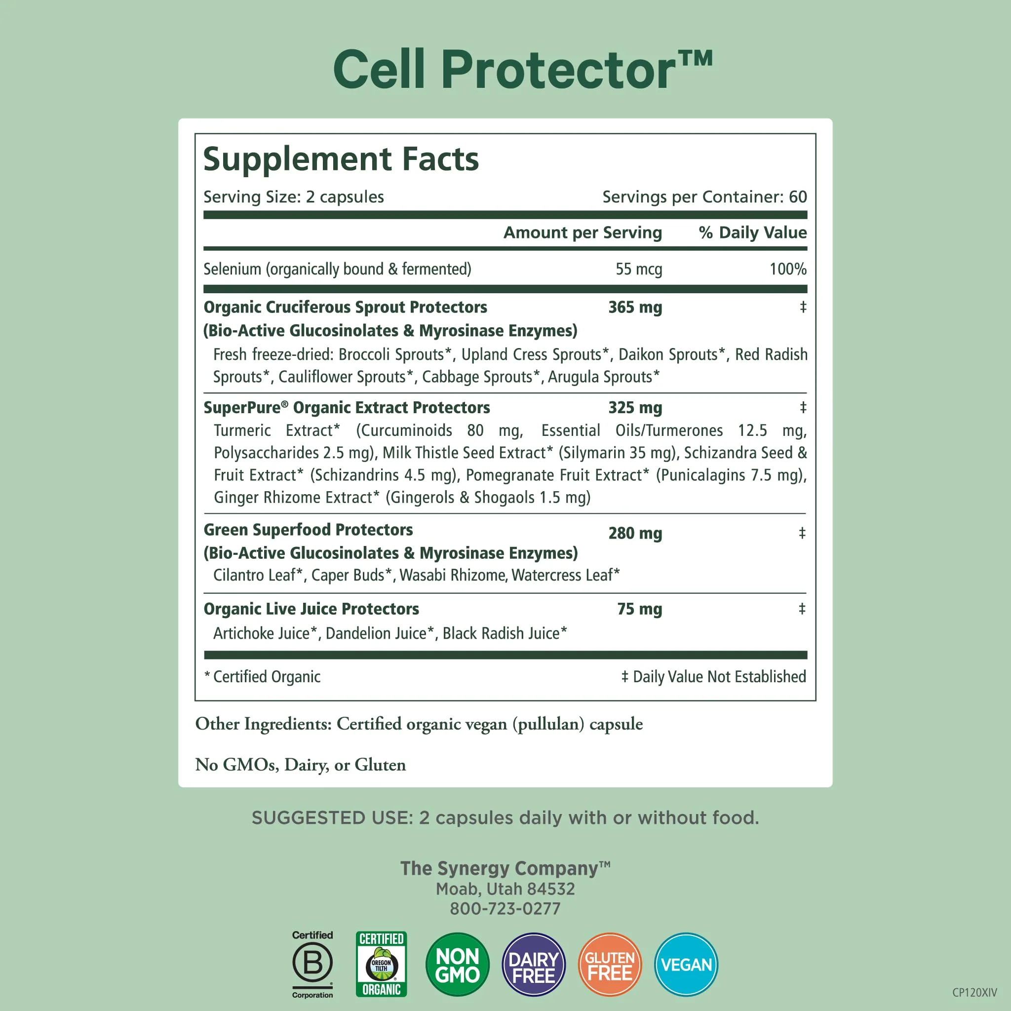 PURE SYNERGY Cell Protector | Cellular Health Supplement | Cell and Immune Support with Selenium and Organic Cruciferous Vegetables | for Healthy Aging & Detoxification (120 Capsules) - Image 6