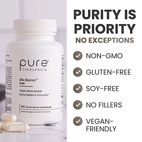 Pure TheraPro Rx Bio Boron, 10mg/Capsule, 90 Capsules, Bororganic Glycine Boron Supplements for Men & Women, Vegan Mineral Supplements for Bones, Cardiovascular Function & Immunity Support - Image 6