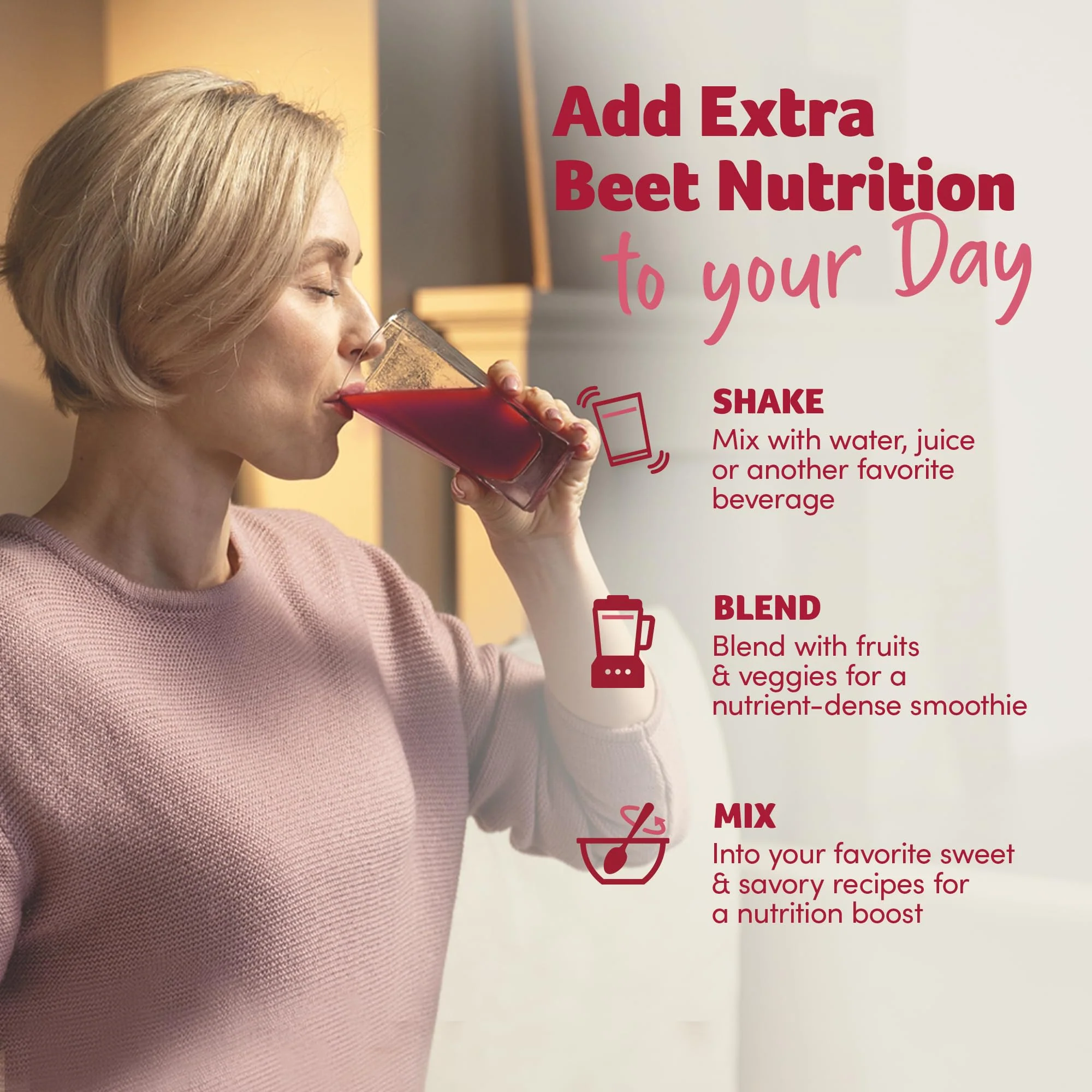 Purely Inspired Healthy Beets Superfood Powder, Unflavored - Super Beet Root Powder with Red Spinach Extract, Vitamin C & Zinc for Immune Support - Supports Nitric Oxide Production for Men & Women - Image 3