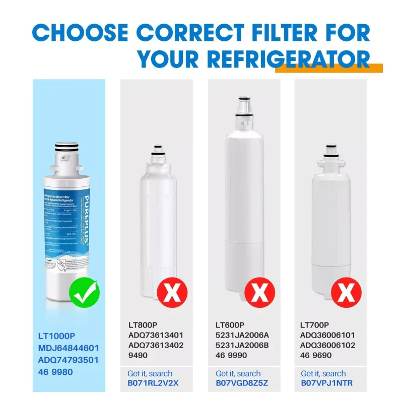 PUREPLUS RWF4700AB Fit for LT1000P Water Filter & Air Filter AF004 3 Pack - Image 2