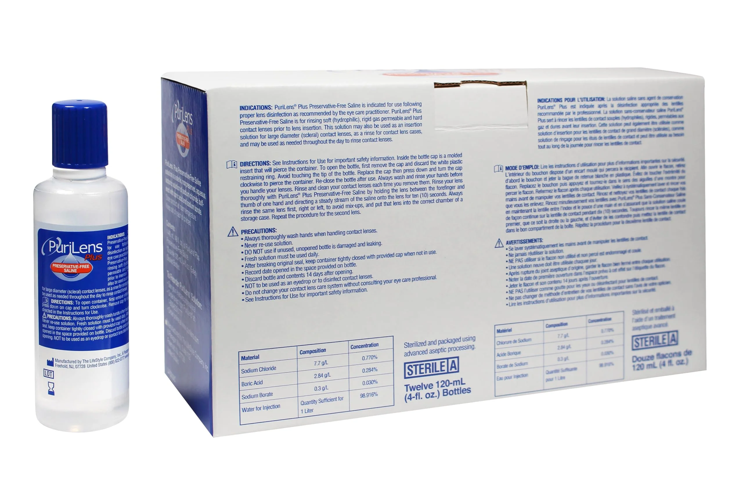 Purilens Plus Preservative-Free Contact Lens Saline 120ml (4 fl. oz.) 12 Pack - Image 7