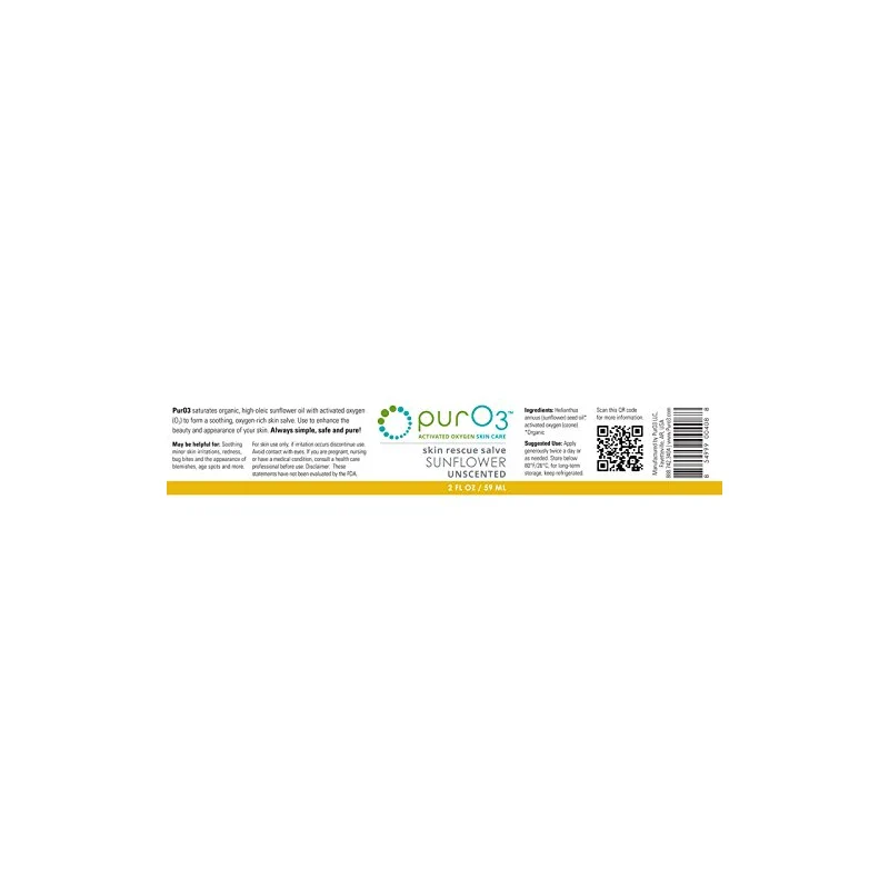 PurO3 Fully Ozonated Sunflower Oil - 2 oz - Glass Jars - Image 3