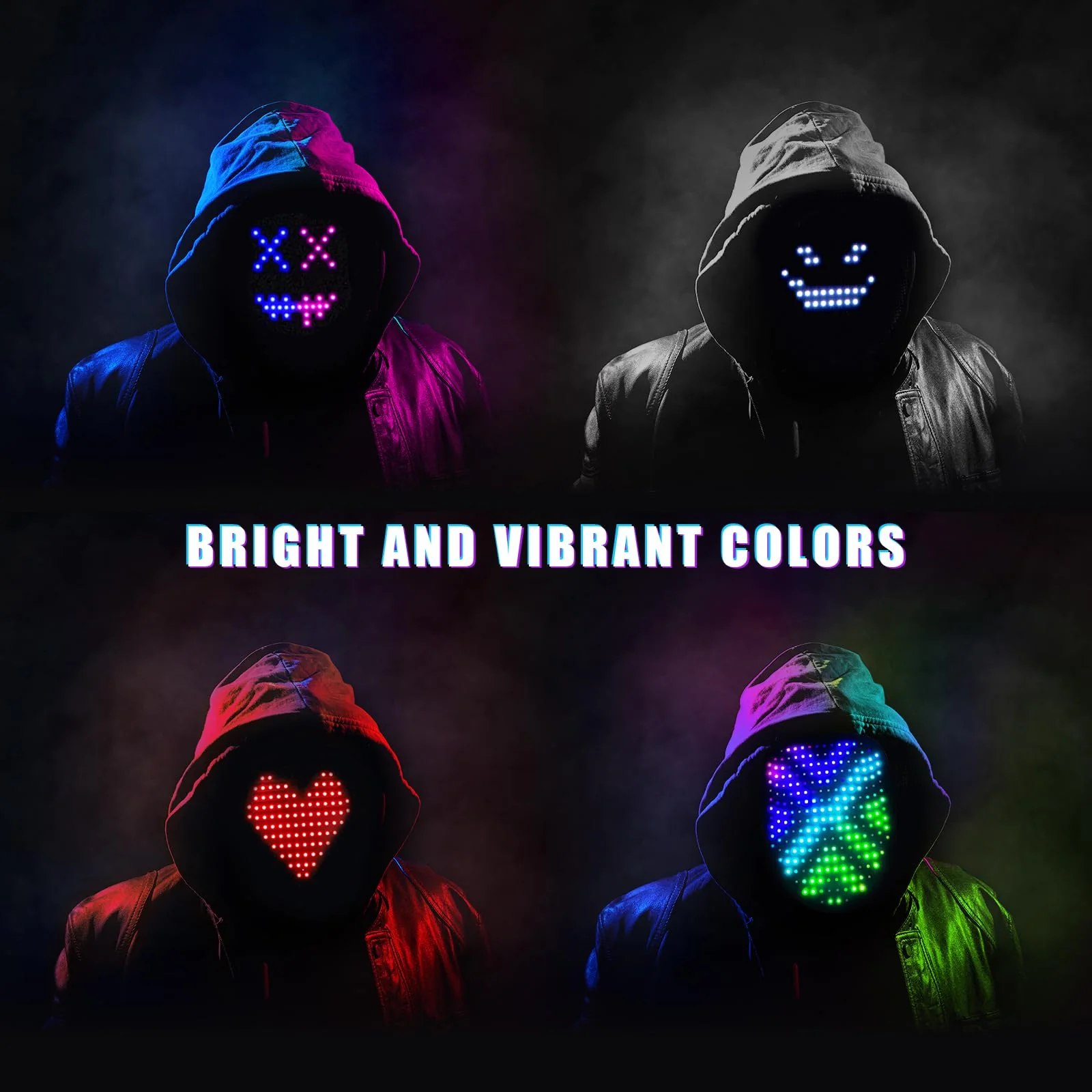 QAQ LED Mask Light Up Mask with Gesture Sensing, Cool Stuff Toys Gifts for Boys Girls, Cool Toys Gifts for Halloween Costumes Christmas Birthday Party - Image 2