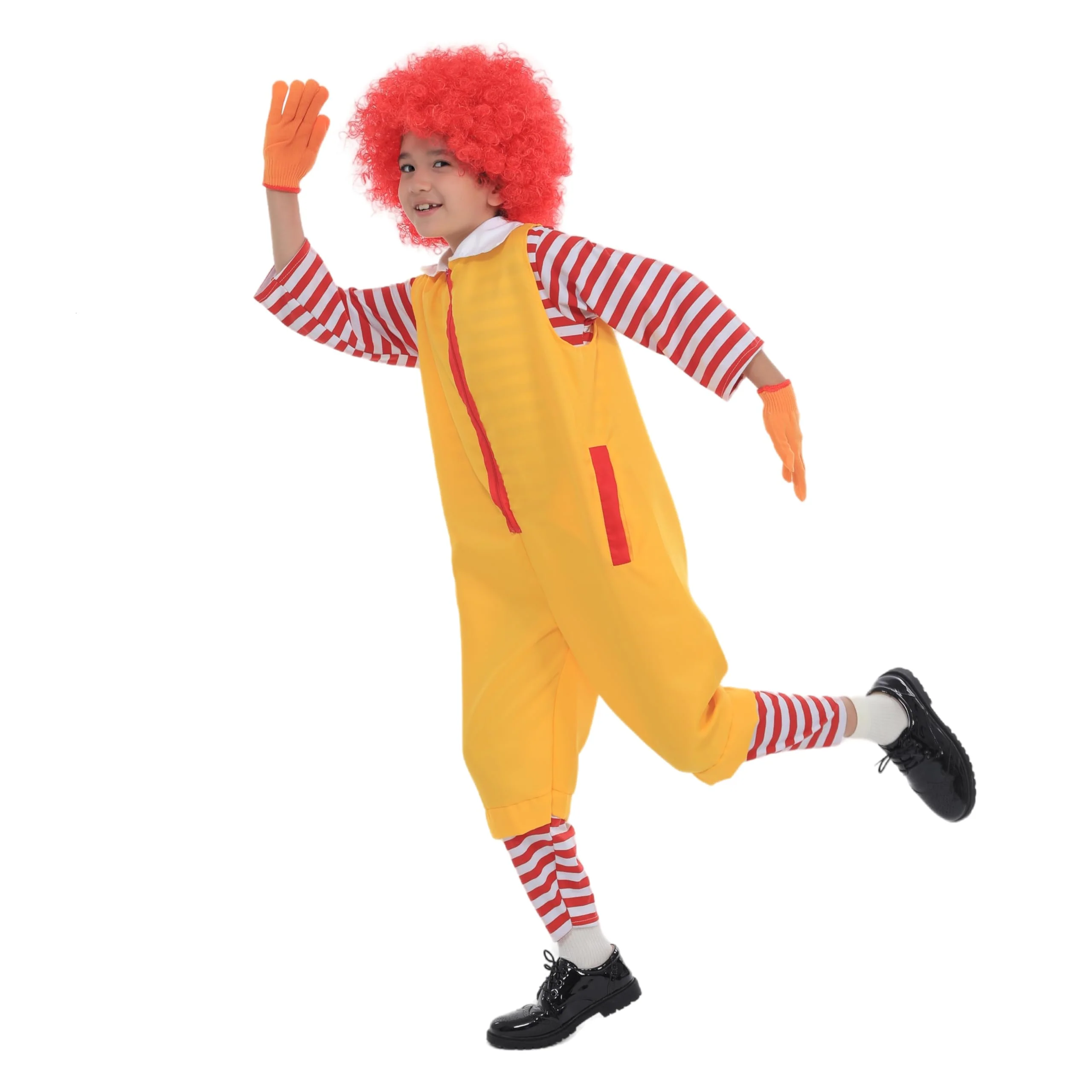 QiaoPkeb 4-PCS Clown Costume Set - Boys Girls Circus Clown Outfit for Halloween Christmas Carnival Cosplay Party(150CM) - Image 5