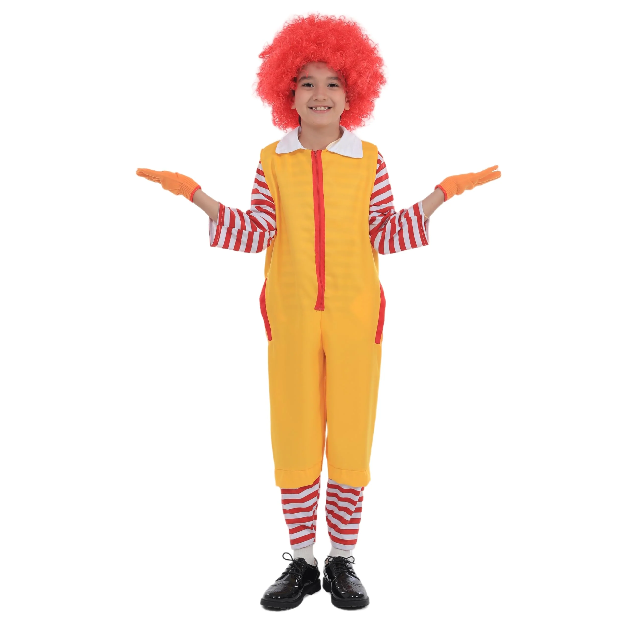 QiaoPkeb 4-PCS Clown Costume Set - Boys Girls Circus Clown Outfit for Halloween Christmas Carnival Cosplay Party(150CM) - Image 6
