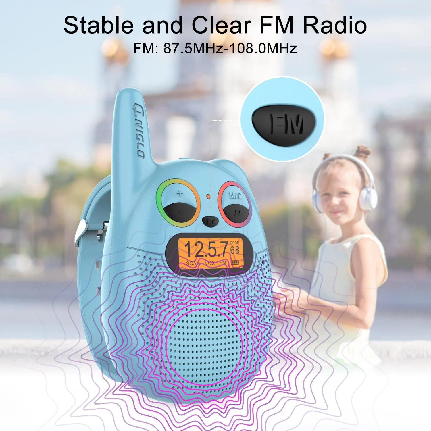 Qniglo Walkie Talkies for Kids Rechargeable 4 Pack, Kids Toys for 3-14 Year Old Girls Gifts Walkie Talkies for Outdoor Camping Games Christmas Birthday for 5 6 7 8 9 10 Year Old Boys Toddlers - Image 4