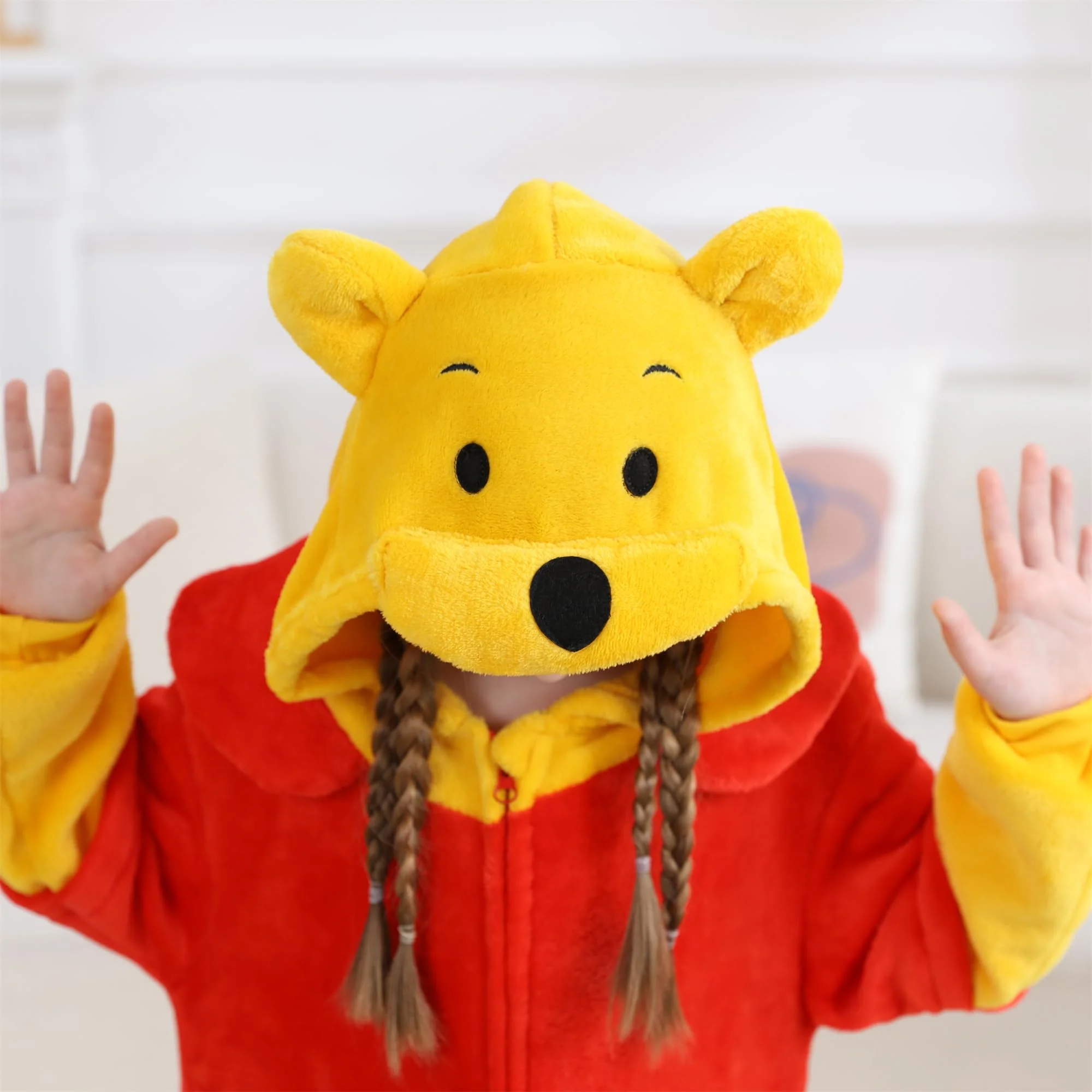 QSTYLE Unisex Children Bear Onesie, Halloween Costume Christmas Pajamas For Girls and Boys 10-11Y Yellow - Image 3