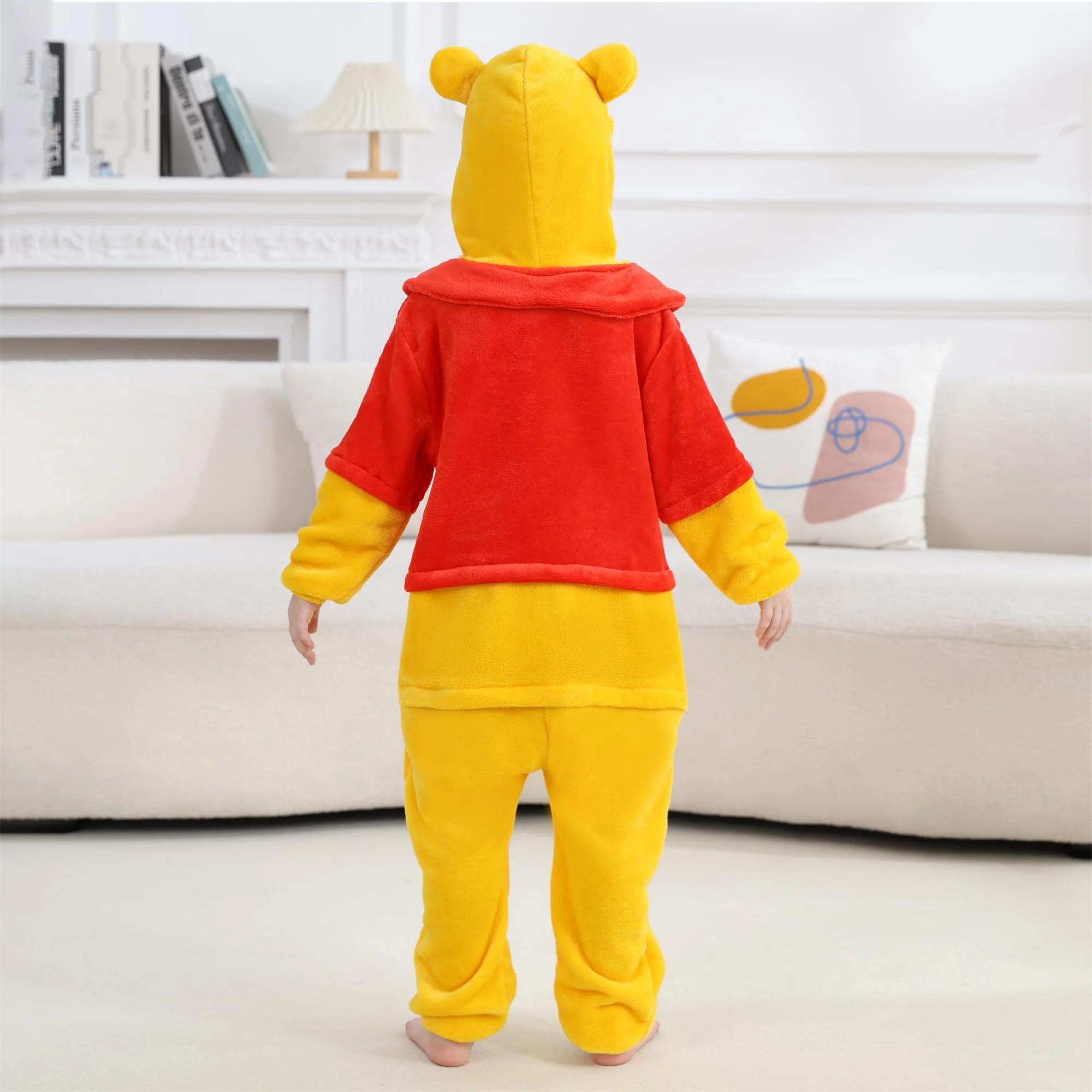 QSTYLE Unisex Children Bear Onesie, Halloween Costume Christmas Pajamas For Girls and Boys 10-11Y Yellow - Image 6