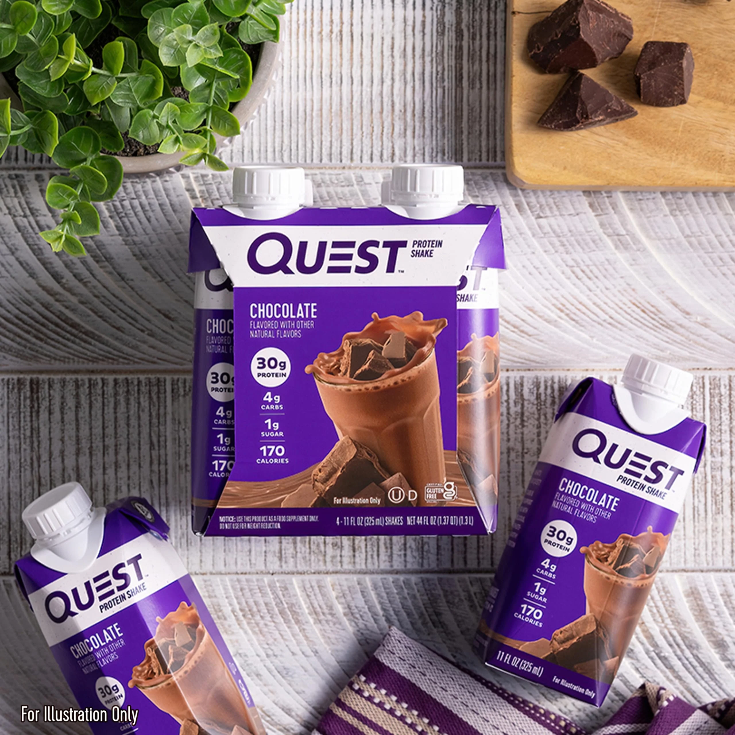 Quest Nutrition Ready To Drink Chocolate Protein Shake, 30g Protein, 4g Net Carbs, Gluten Free, Keto Friendly, 11 fl oz - Pack of 12 - Image 4