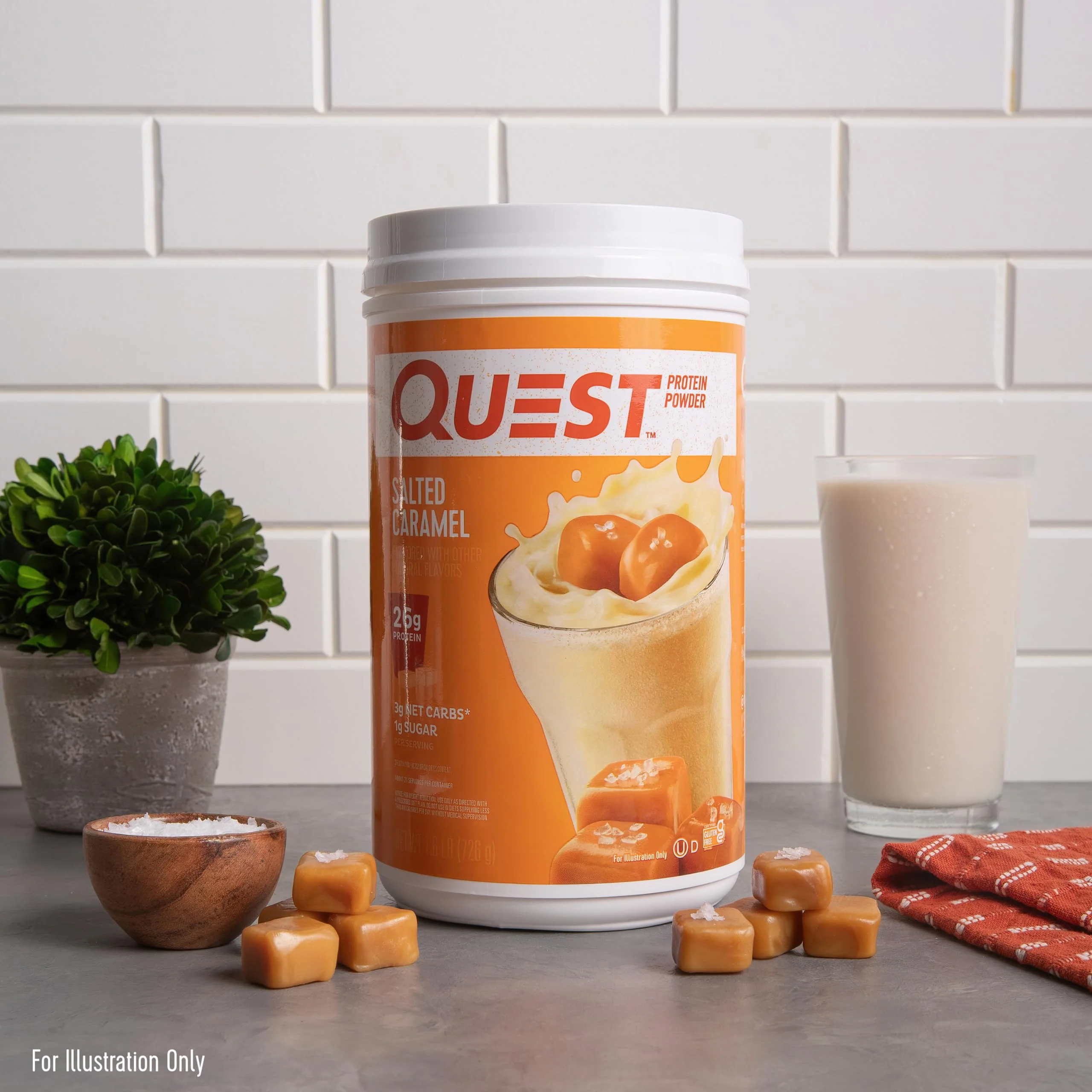 Quest Nutrition Salted Caramel Protein Powder, 26g Protein, 1g Sugar, Low Carb, Gluten Free, 1.6 Pounds, 24 Servings - Image 6