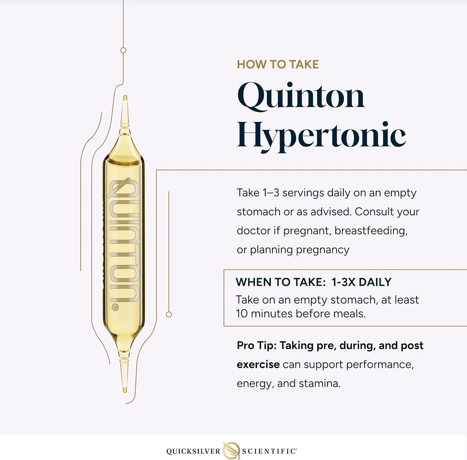 Quicksilver Scientific Original Quinton Hypertonic Solution - Sea Water Hydration - Liquid Minerals with Electrolytes for Muscle Recovery, Stamina+Mineral Replenishment (30 Single Serving Glass Vials) - Image 2
