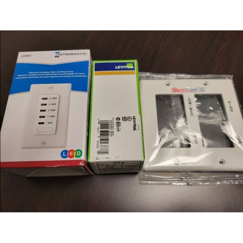 QuietCool NEW QuietCool Combo 3 Speed Control Switch & 8 Hour Timer with 2-Gang Wall Plate - Image 2