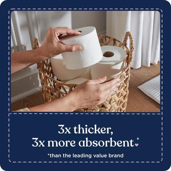Quilted Northern Ultra Plush Toilet Paper, 24 Mega Rolls = 96 Regular Rolls, 3X Thicker*, 3 Ply Soft Toilet Tissue - Image 3