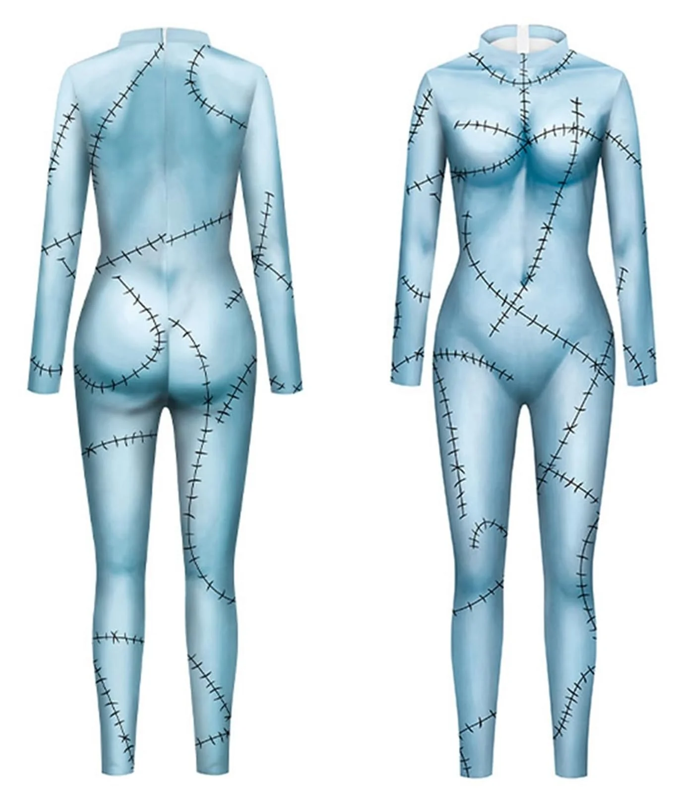 Qurtalun Christmas Costume for Women Cosplay Bodysuit 3D printed Long-sleeved Dress Grils Halloween Cosplay Costume (M, A) - Image 3