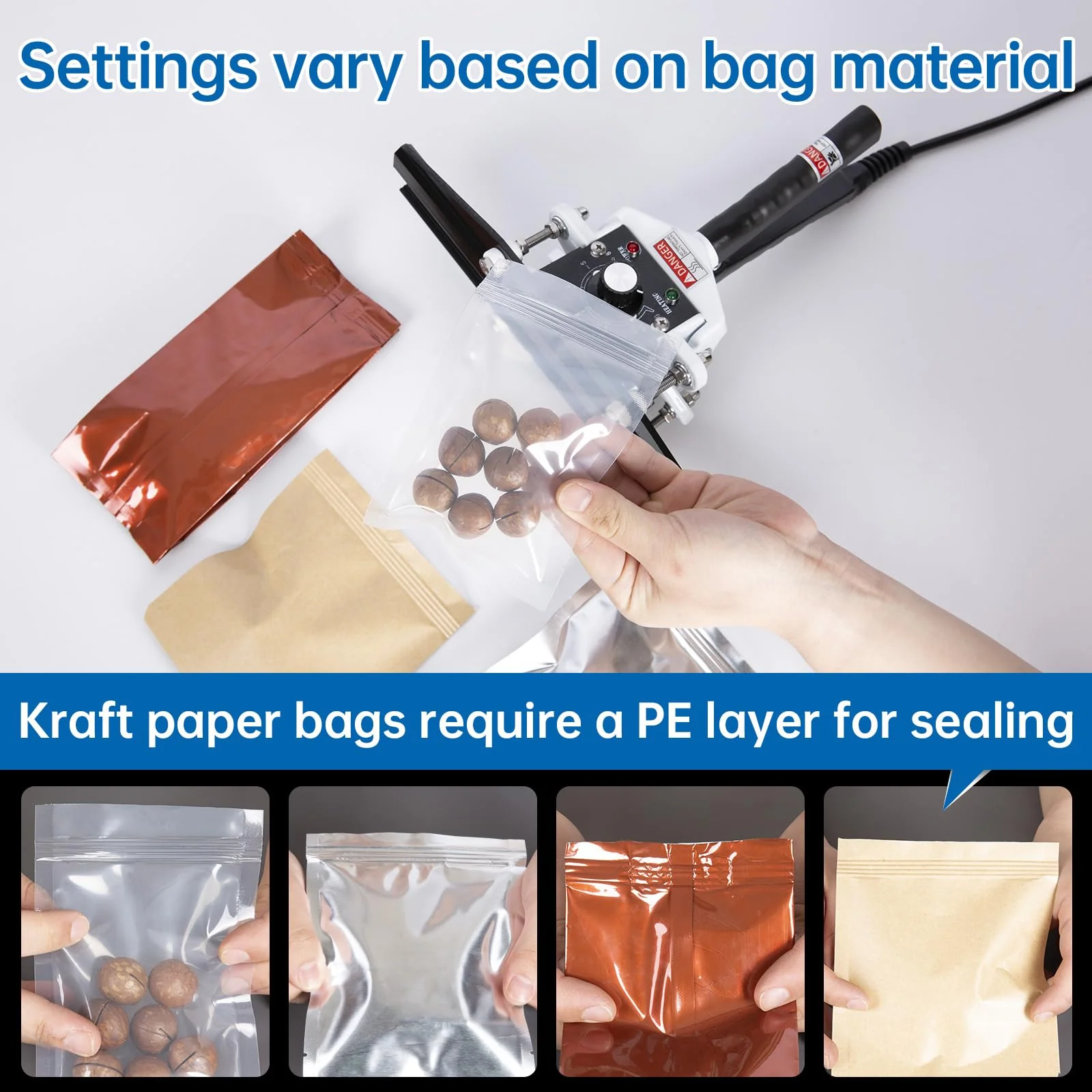 R-PACK Portable Hand Held Heat Sealer Machine-R-PACK FKR-400, 16 Inches, For Foil Bag, Kraft Bag, Mylar - Image 5