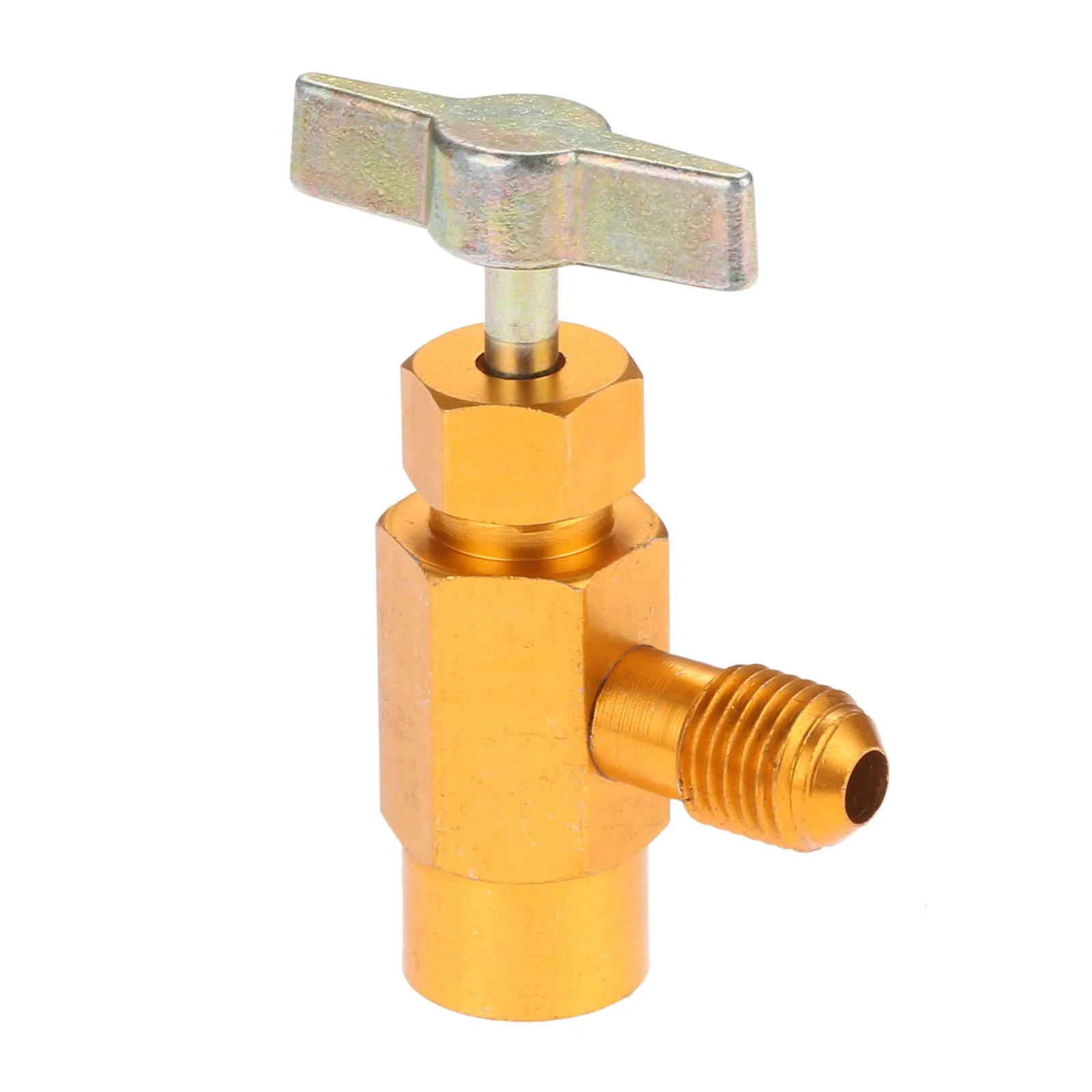 R134A Self-Sealing Can Tap with Right Hand Thread, R134A Valve Tool Bottle Opener with 1/2" Female R-H Thread and 1/4’’ SAE Male Connector, Fits for R134A Automotive Air Conditioning Charging