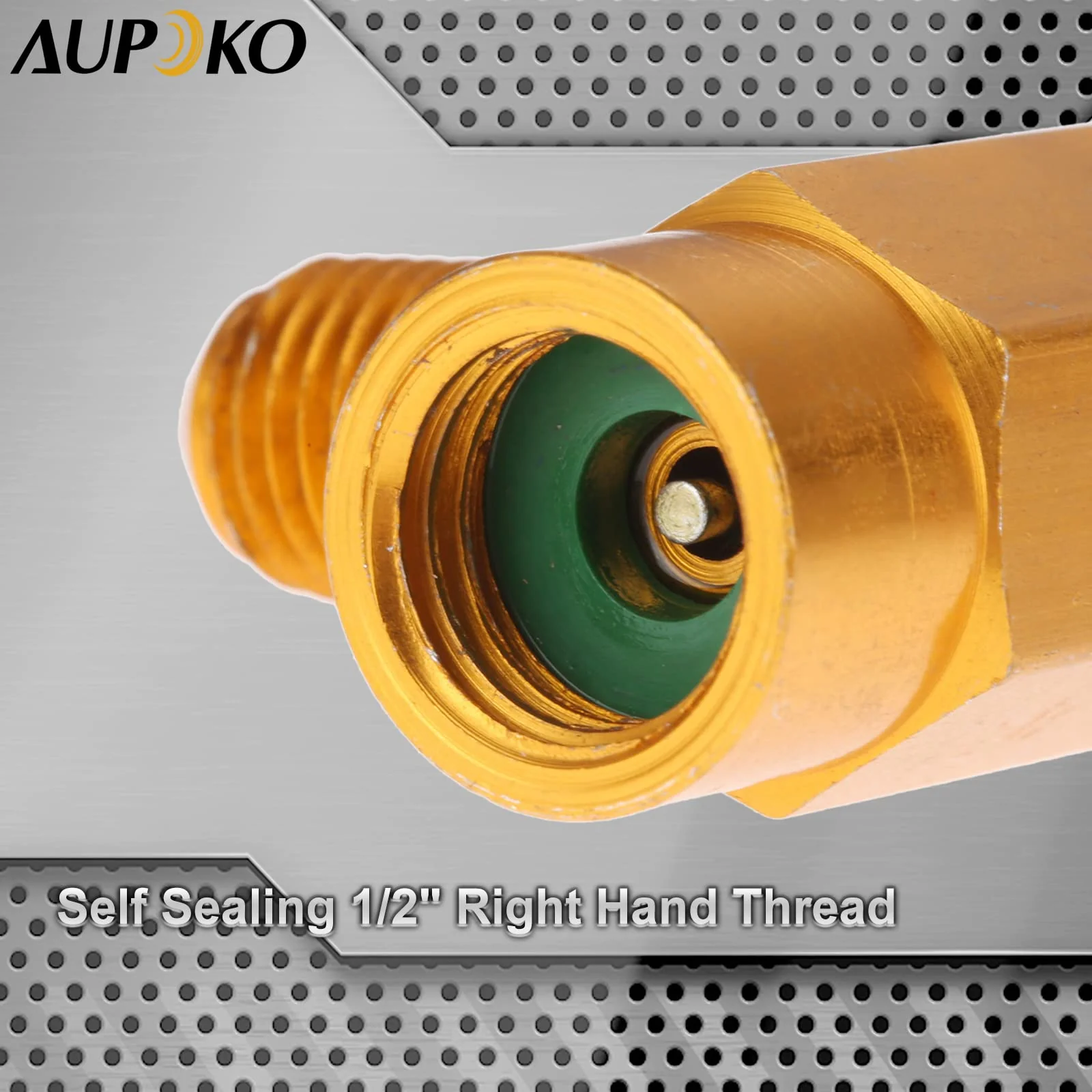 R134A Self-Sealing Can Tap with Right Hand Thread, R134A Valve Tool Bottle Opener with 1/2" Female R-H Thread and 1/4’’ SAE Male Connector, Fits for R134A Automotive Air Conditioning Charging - Image 3