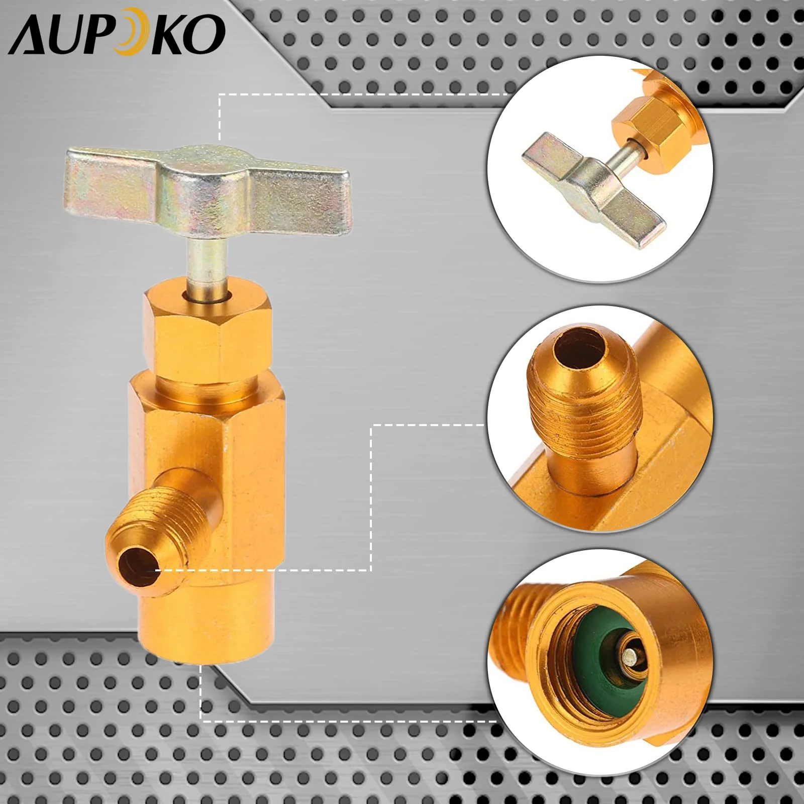 R134A Self-Sealing Can Tap with Right Hand Thread, R134A Valve Tool Bottle Opener with 1/2" Female R-H Thread and 1/4’’ SAE Male Connector, Fits for R134A Automotive Air Conditioning Charging - Image 5