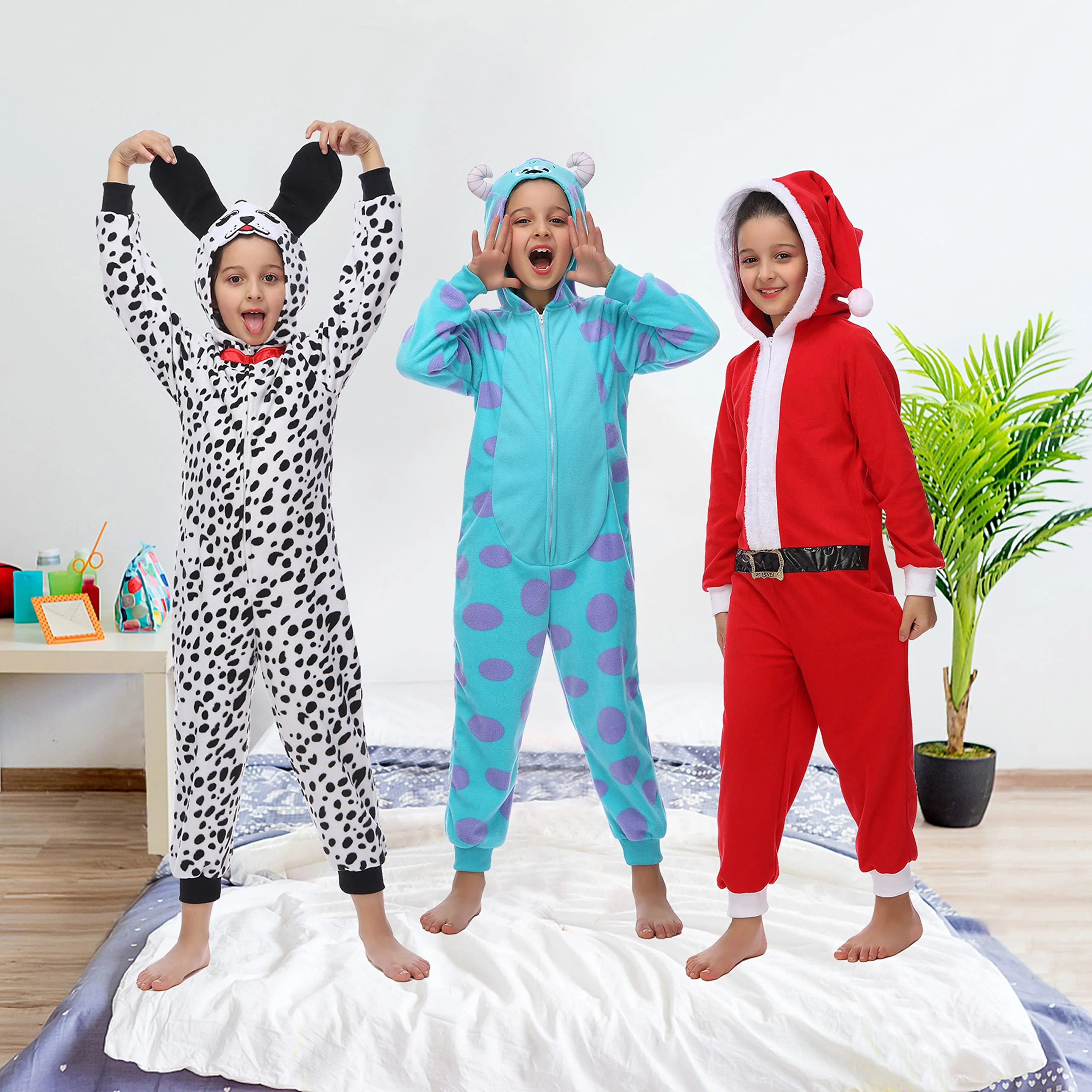 Rabtero Blue Monster Costume Kids, Blue Monster Onesie Girls Boys, Halloween Christmas Parties Cartoon Costume for Kids 10-12 (100% Polar Fleece) - Image 6