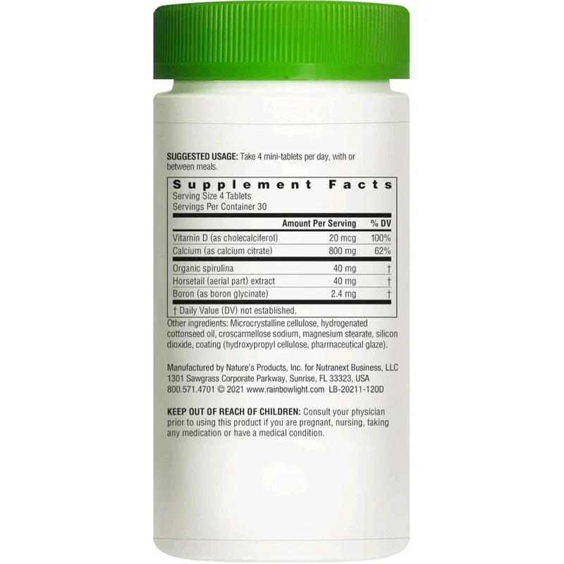 Rainbow Light Calcium Citrate Bone Vitamin D Max Strength Mini-Tablets 120ct - Image 2