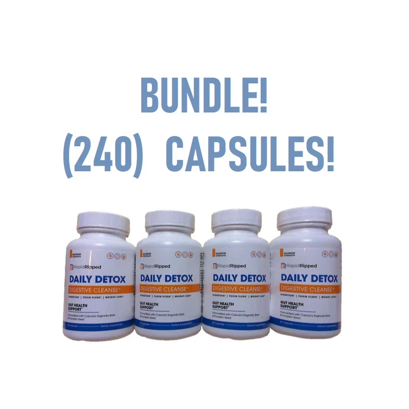 Rapid Ripped BUNDLE! (240) Rapid Ripped Daily Detox Max Strength Capsules BB 4/2026