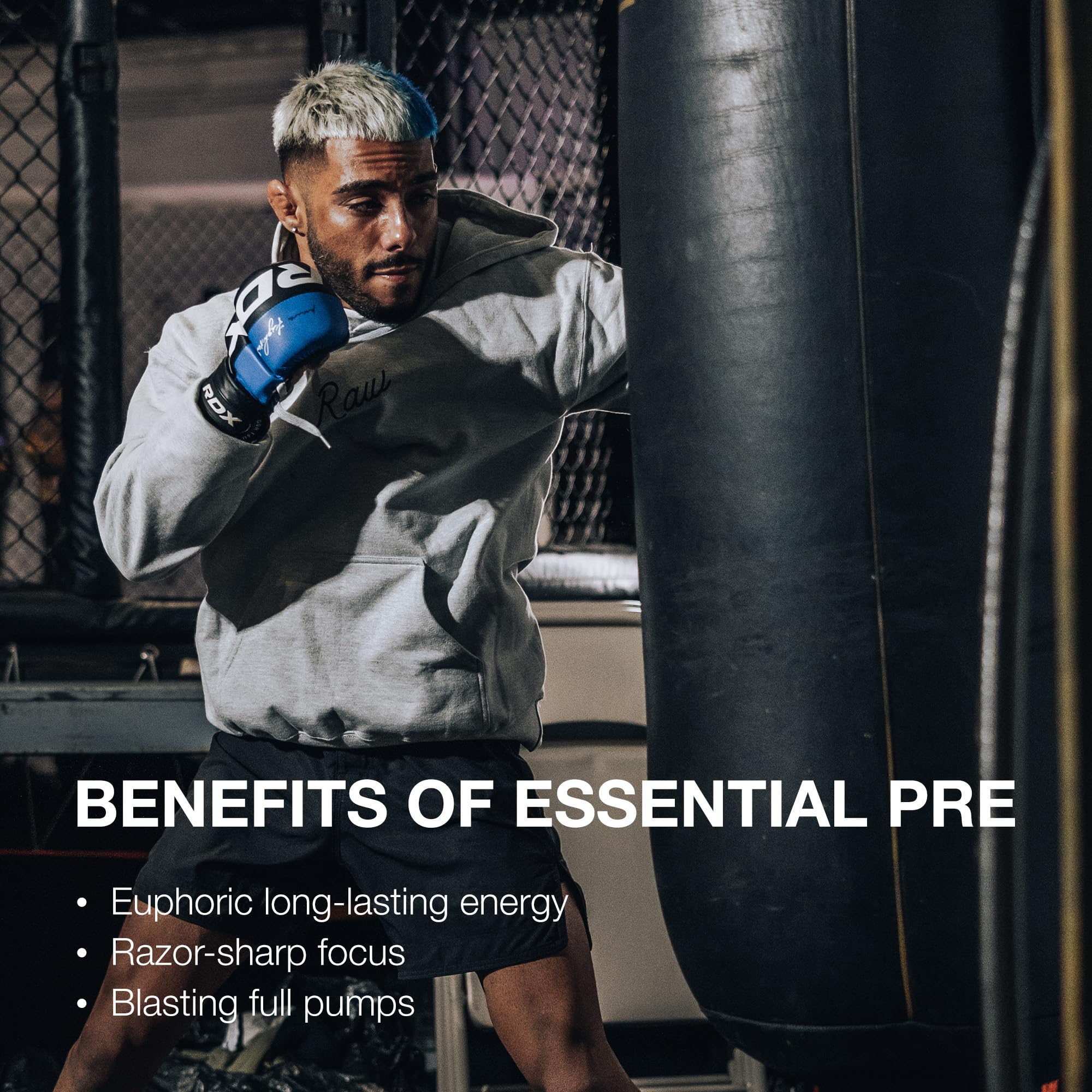 RAW Essential Pre-Workout Powder (Orange) - Chris Bumstead Sports Nutrition Supplement for Men & Women - Preworkout Energy Powder with Caffeine, L-Citrulline, L-Tyrosine, & Beta Alanine Blend - Image 3