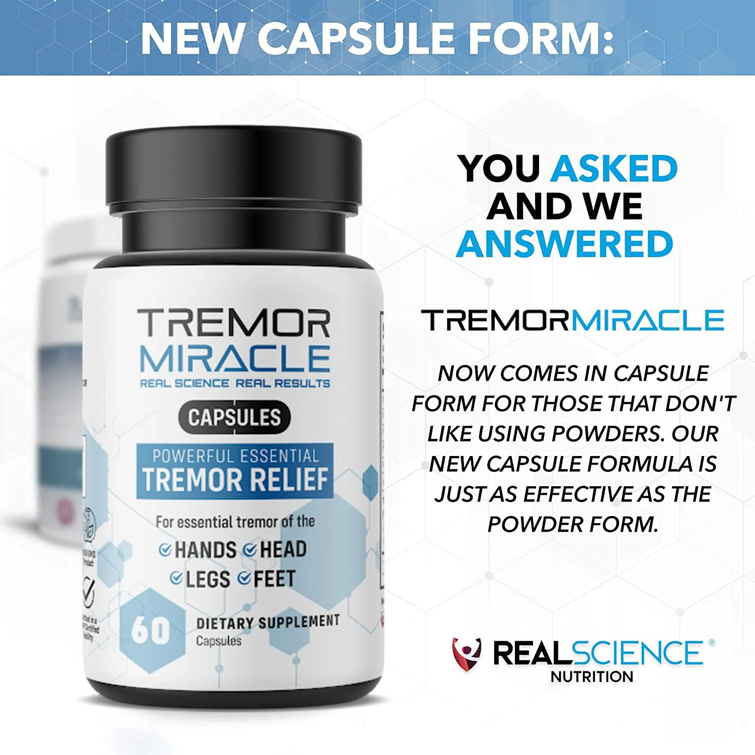 Real Science Nutrition Tremor Miracle Capsules - Essential Tremor Herbal Capsule Supplement for Hands, Legs, Feet, Head Tremors - Image 7