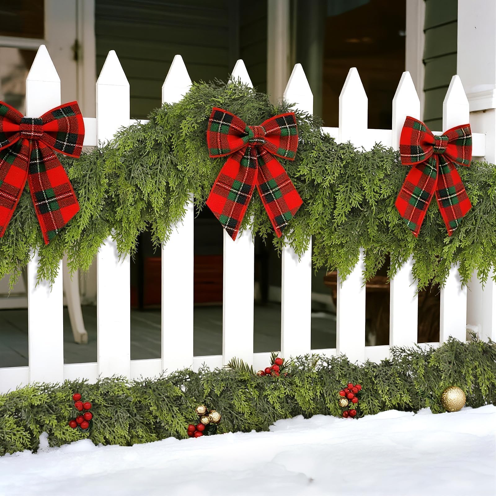 Real Touch Cedar Garland - Artificial Christmas Garlands Faux Green Cedar Fake Pine Needles Garland for Fireplace,Table, Stairs, Mantle, Window,Indoor Outdoor,Home,Holiday Decor(1 PCS,9 FT) - Image 3