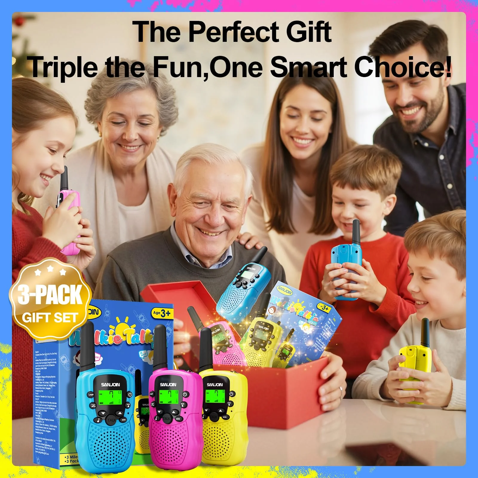 Rechargeable Walkie Talkies for Kids Girls and Boys Toys Age 3 4 5 6 7 8 4-8 5-7 3-5 6-8 8-10 4-5 4-6 Years Old Best Gifts for Christmas Birthday Holiday Stocking Stuffers Presents - Image 2
