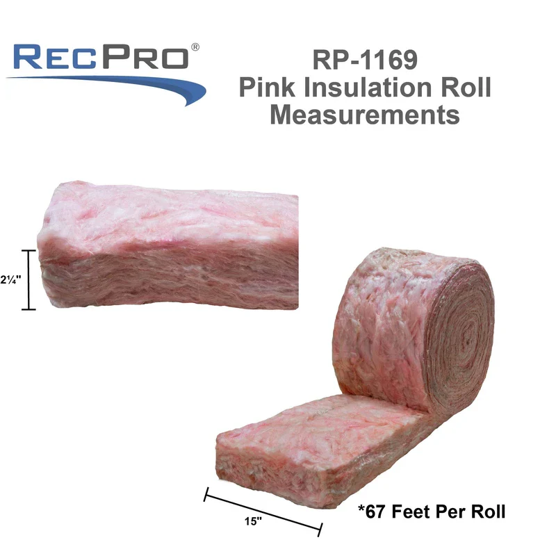 RecPro RV Fiberglass Insulation 2-1/4" Thickness | Unfaced | 15" x 67' Roll | 83.75 SqFt (1-Pack) - Image 3