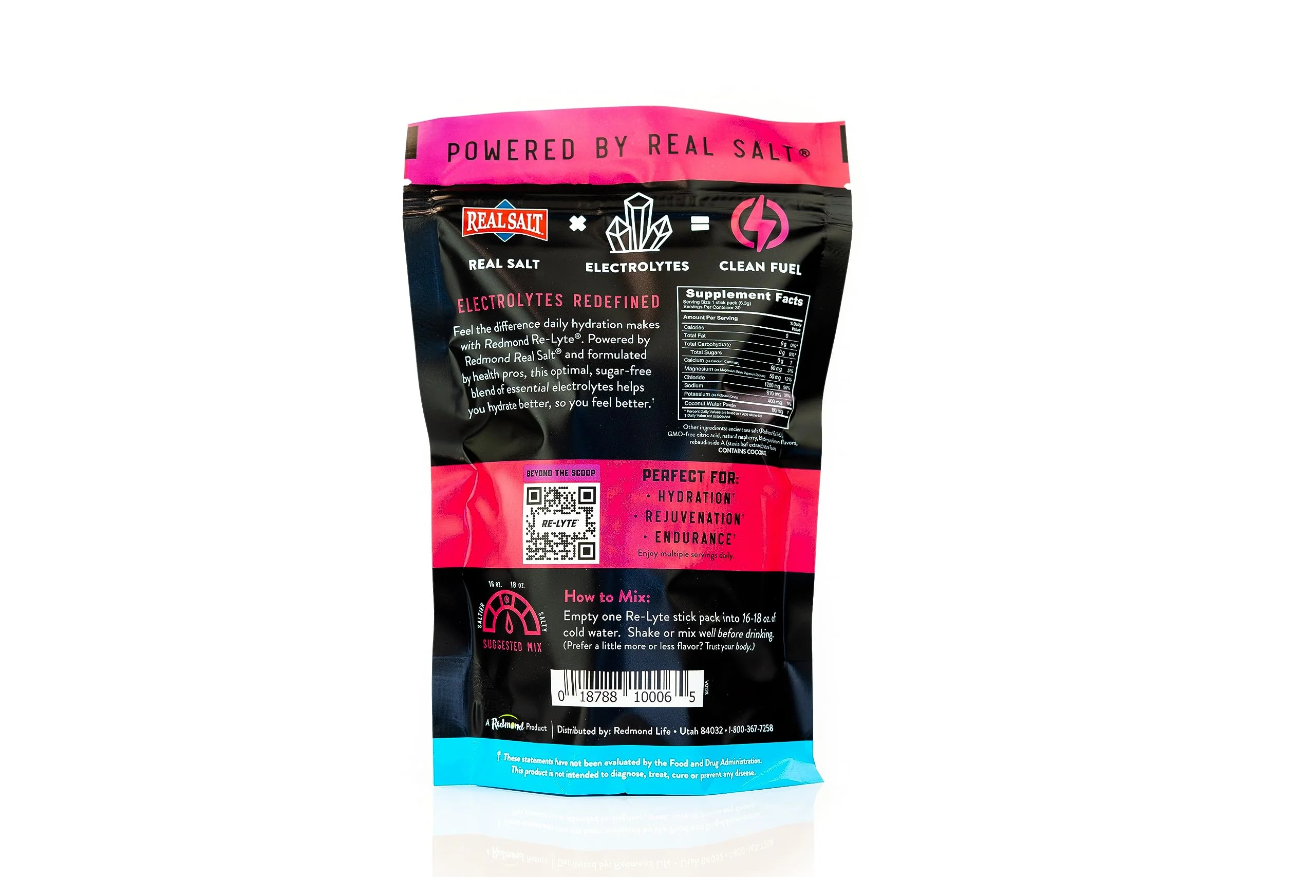 REDMOND Re-Lyte Hydration Electrolyte Powder Mix (Mixed Berry) 30 Stick Pack - Image 7