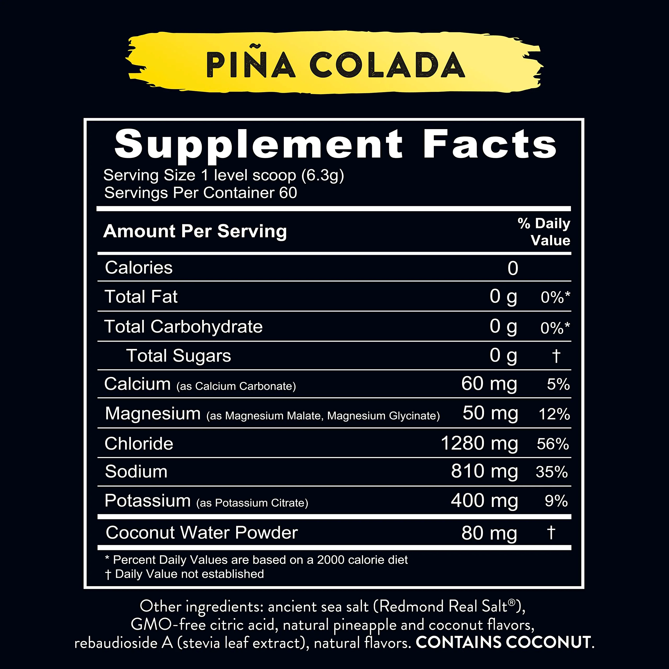 REDMOND Re-Lyte Hydration Electrolyte Powder Mix (Pina Colada) - Image 7