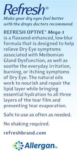 Refresh Optive MEGA-3 Lubricant Eye Drops Preservative-Free Artificial Tears, 0.01 fl oz (0.4 mL), 30 Single-Use Containers - Image 4