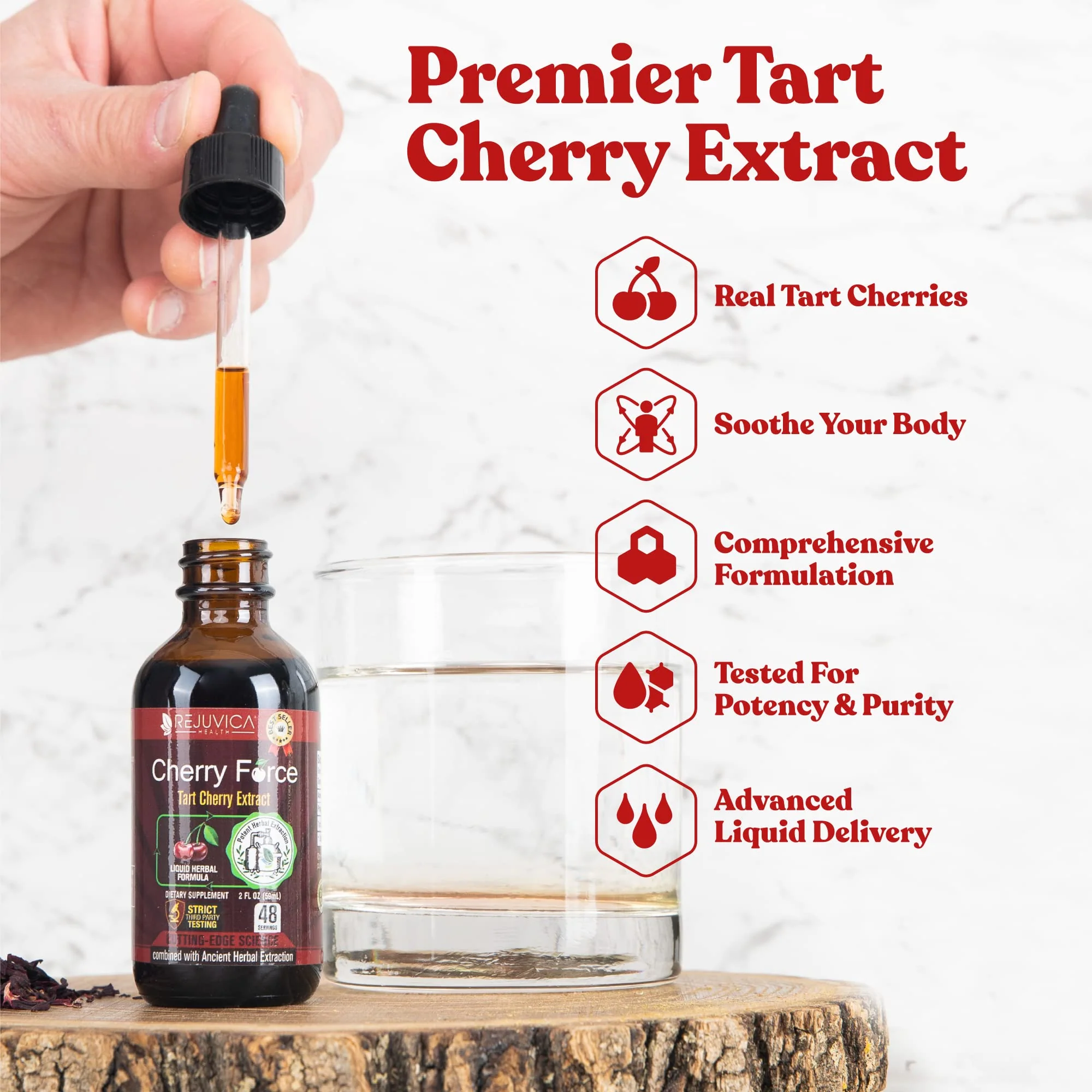 Rejuvica Health Cherry Force - Advanced Tart Cherry Extract - Real Tart Cherries - Rich in Phytonutrients - Liquid Extract for Better Absorption - Image 7