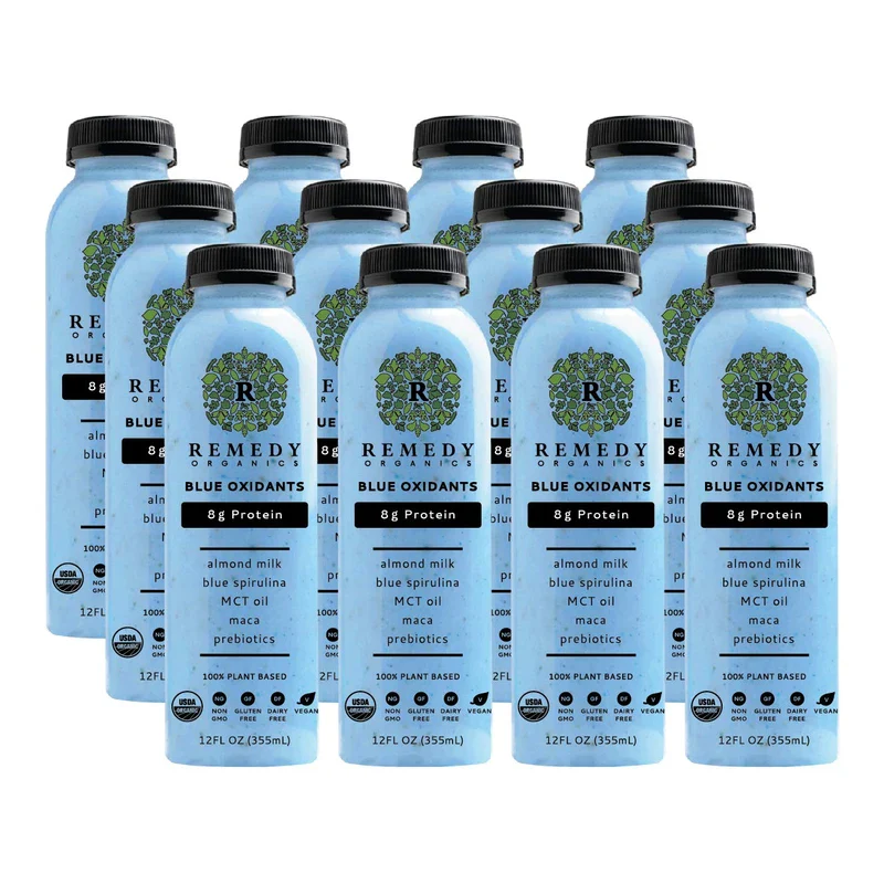Remedy Organics Blue Oxidants 12-Pack | Plant Based Protein Shakes, Ready to Drink | USDA Organic, Gluten Free, Dairy Free, Soy Free - Image 2