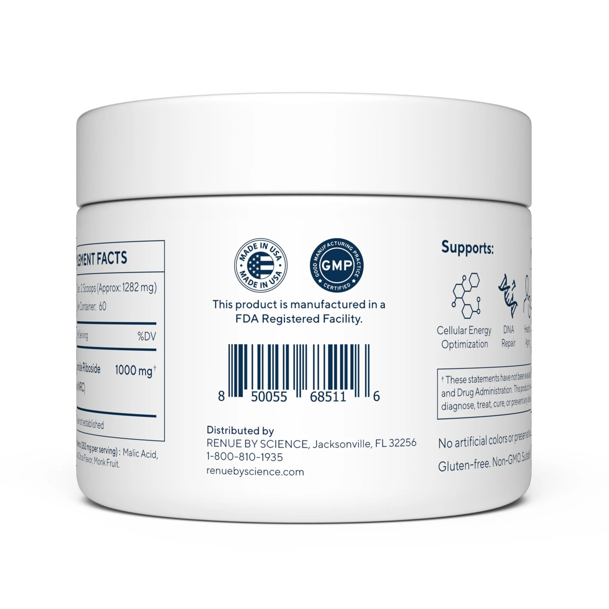 Renue By Science Nicotinamide Riboside | 1000mg Nicotinamide Powder - High Strength NR NAD Powder Sublingual Citrus Burst Flavor | Manufactured in The USA & Third-Party Tested | 60 Servings - Image 5