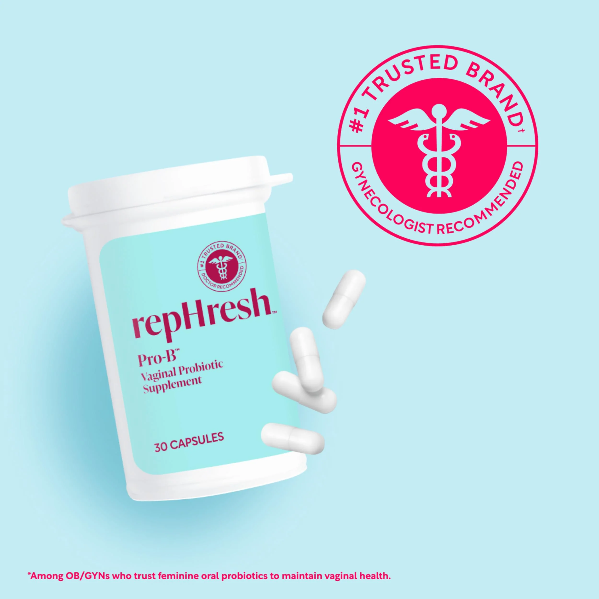 repHresh Pro-B Vaginal Probiotic Supplement for Women, Clinically Tested, 30 Capsules - Image 6