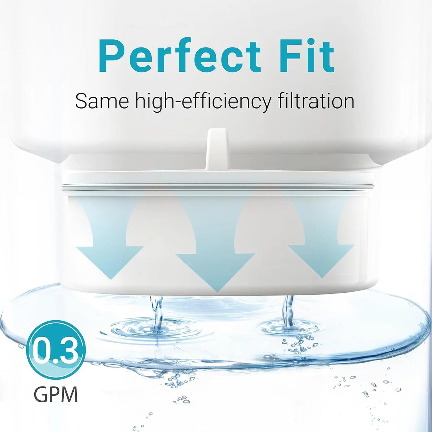 Replacement for All Waterdrop® Pitcher Filtration System, Fits Waterdrop WD-PF-01A Plus, Reduces PFOA/PFOS, Chlorine, Last Up to 3 Months or 200 Gallons (Pack of 6), AQUA CREST - Image 5