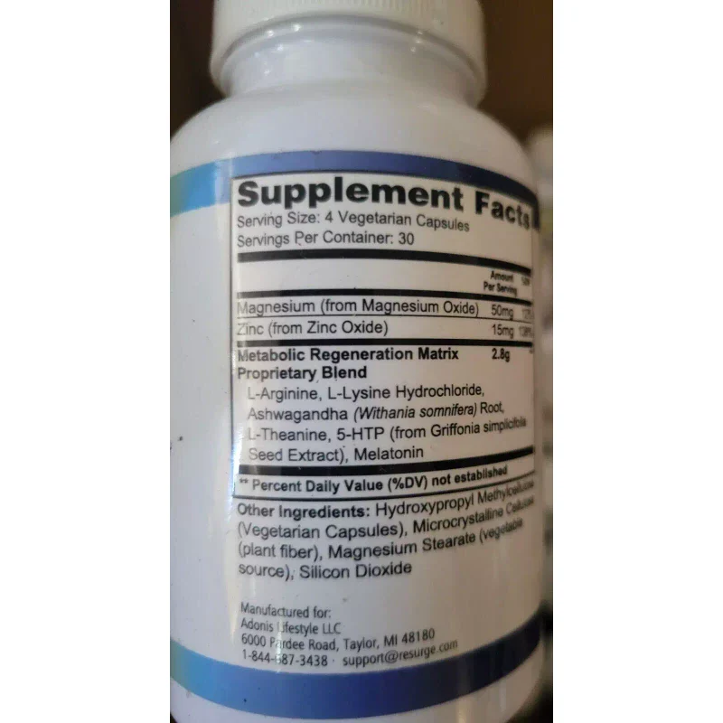 Resurge Dietary Supplement & SUPPORT FORMULA 120 CAPSULES 30 SERVINGS - Image 3