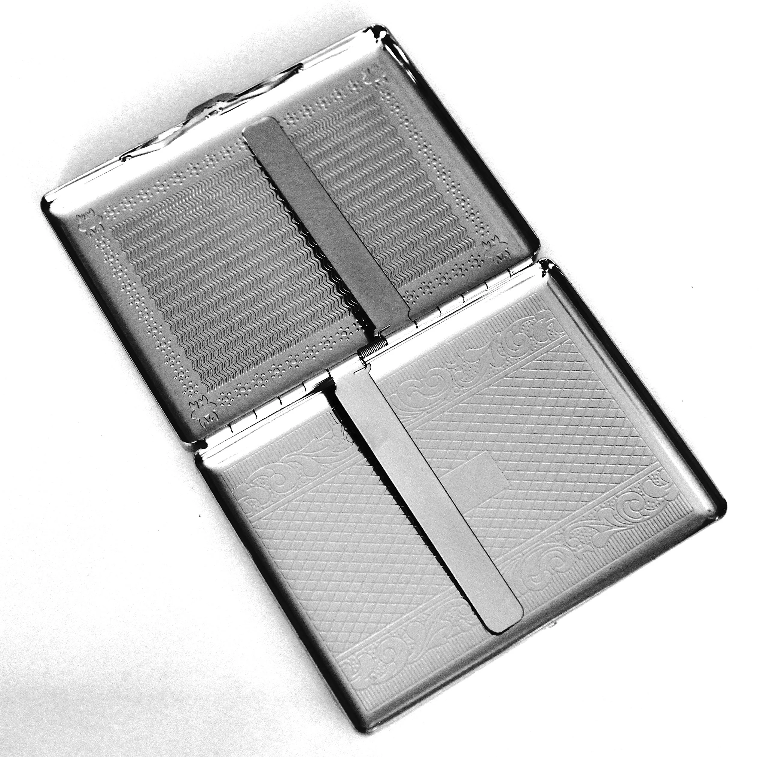 Retro Cigarette Case Victorian Style Metal Holder for Regular, King and 100's Size Credit Card Holder Pocket RFID Protective Security Wallet (Lin-L100) - Image 5
