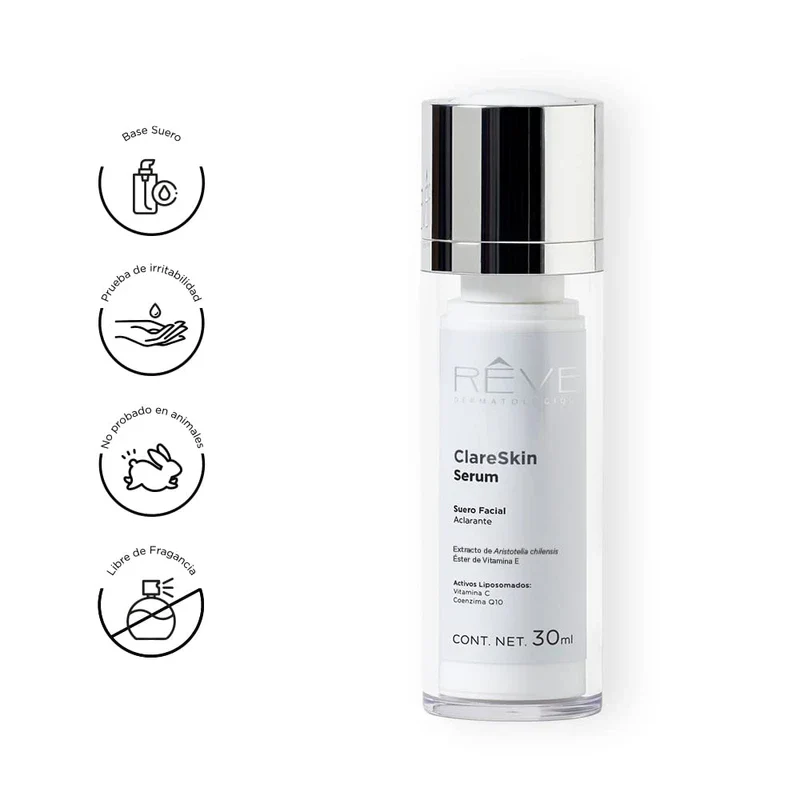 Reve Dermatologique | ClareSkin Serum - Suero Facial Aclarante - Extracto de Aristotelia Chilensis - Vitamina C, Vitamina E – Control de manchas - Todo tipo de piel – 30 ml - Image 4